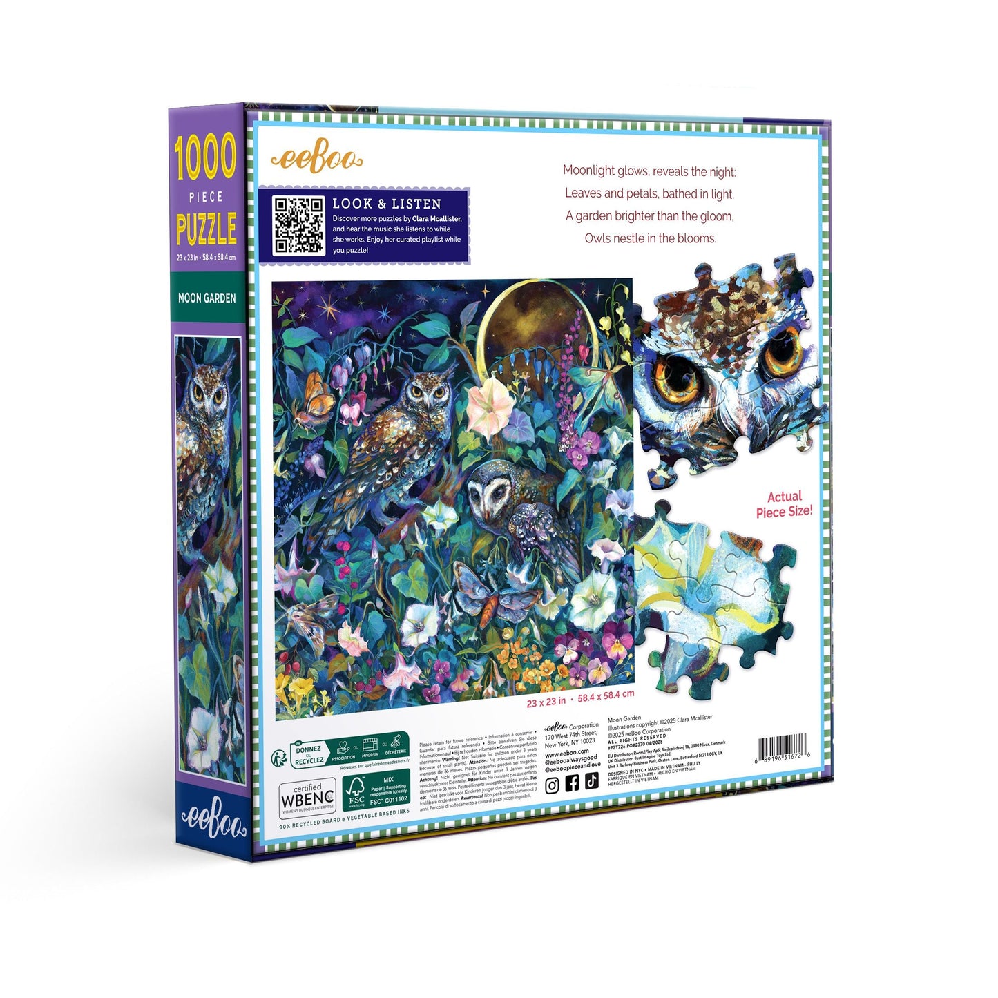 Moon Garden 1000 Piece Puzzle by eeBoo | Unique Beautiful Gifts