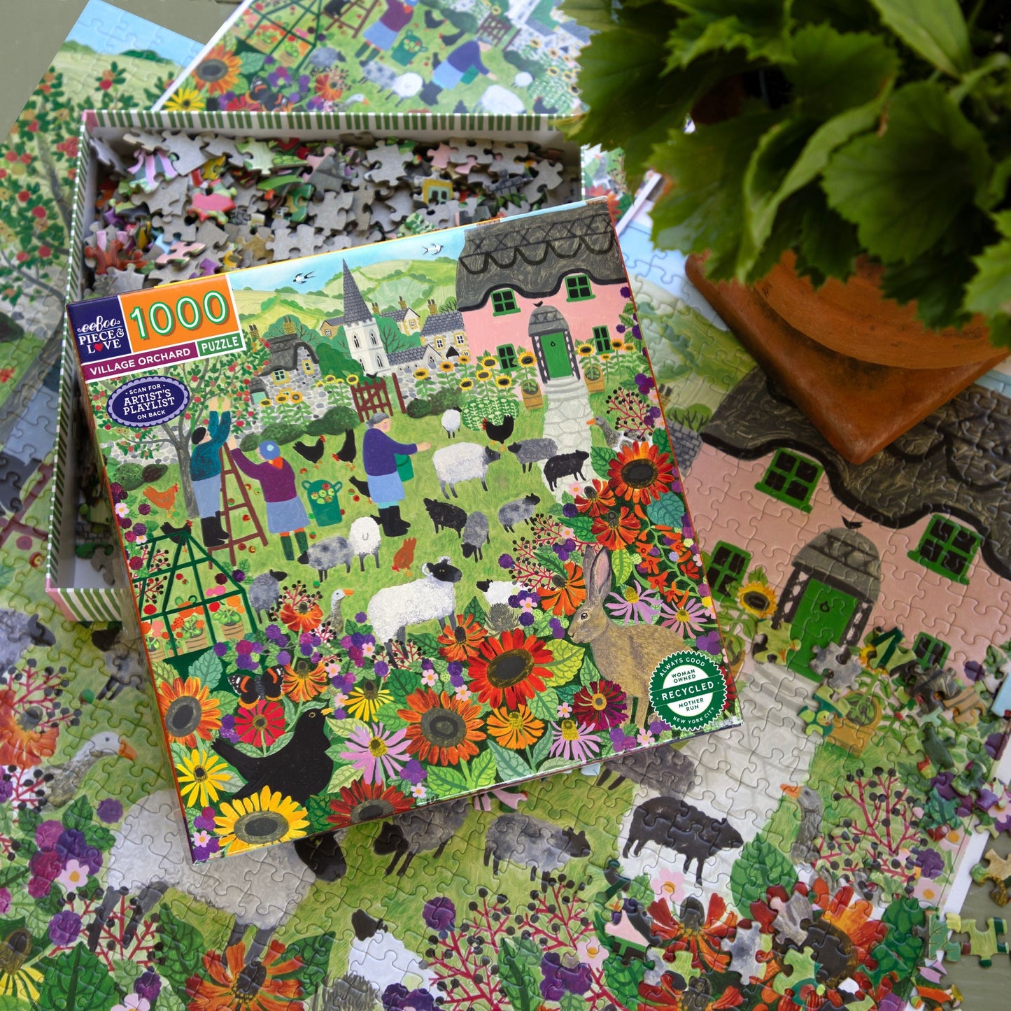 Village Orchard 1000 Piece Puzzle by eeBoo | Unique Beautiful Gifts