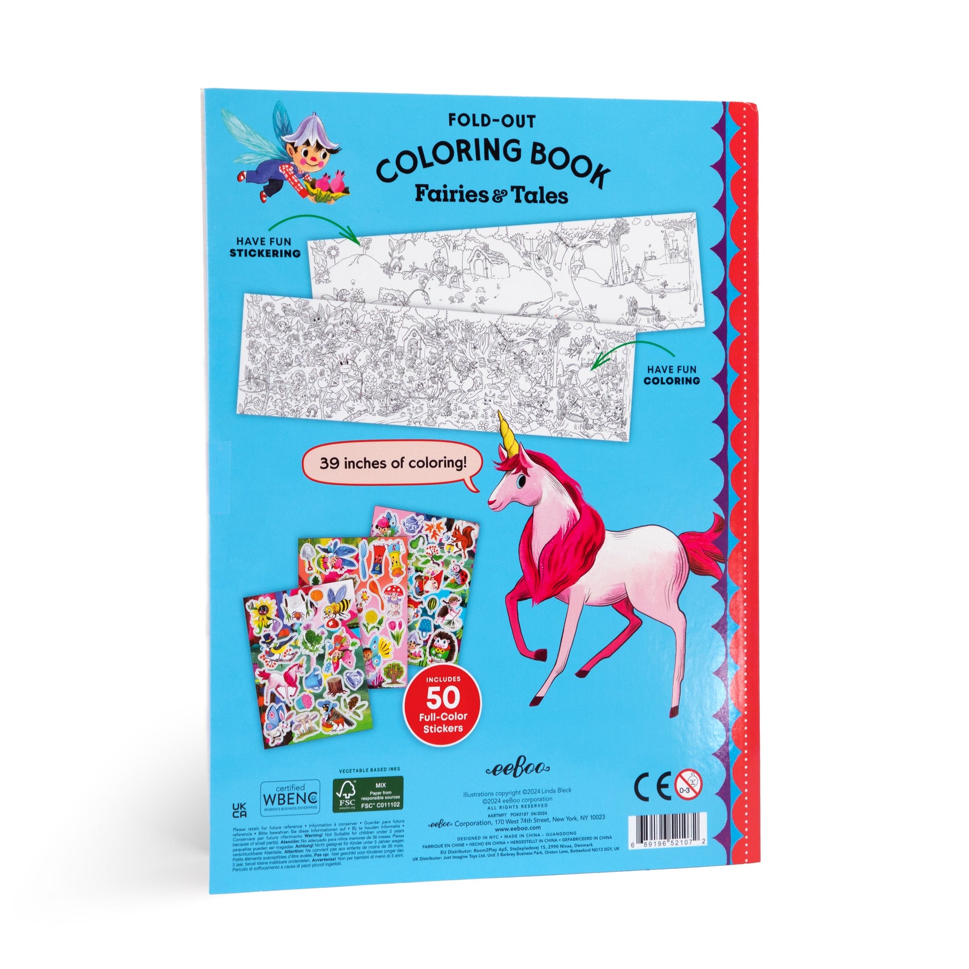 Fold-Out Coloring Book - Fairies and Tales by eeBoo | Unique Fun Gifts