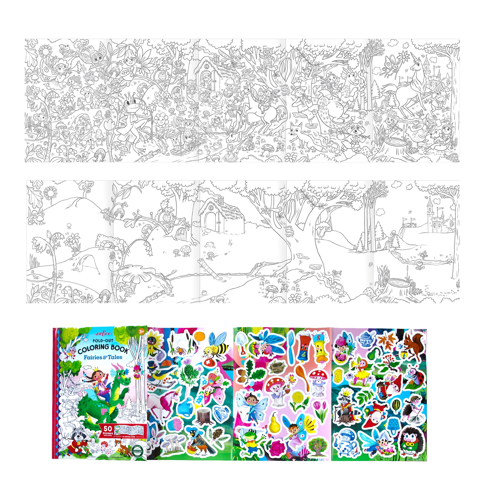 Fold-Out Coloring Book - Fairies and Tales by eeBoo | Unique Fun Gifts