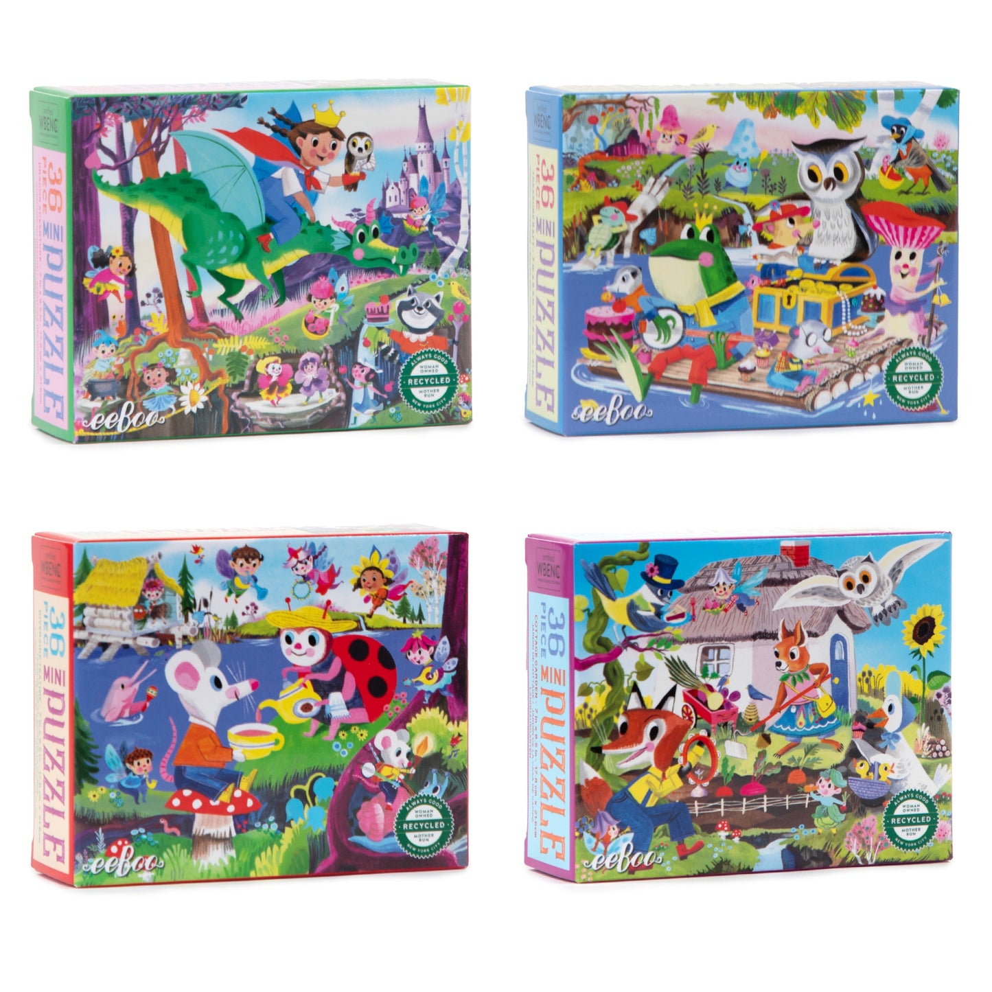 Fairies & Tales Mini Puzzle Assortment by eeBoo | Unique Fun Gifts