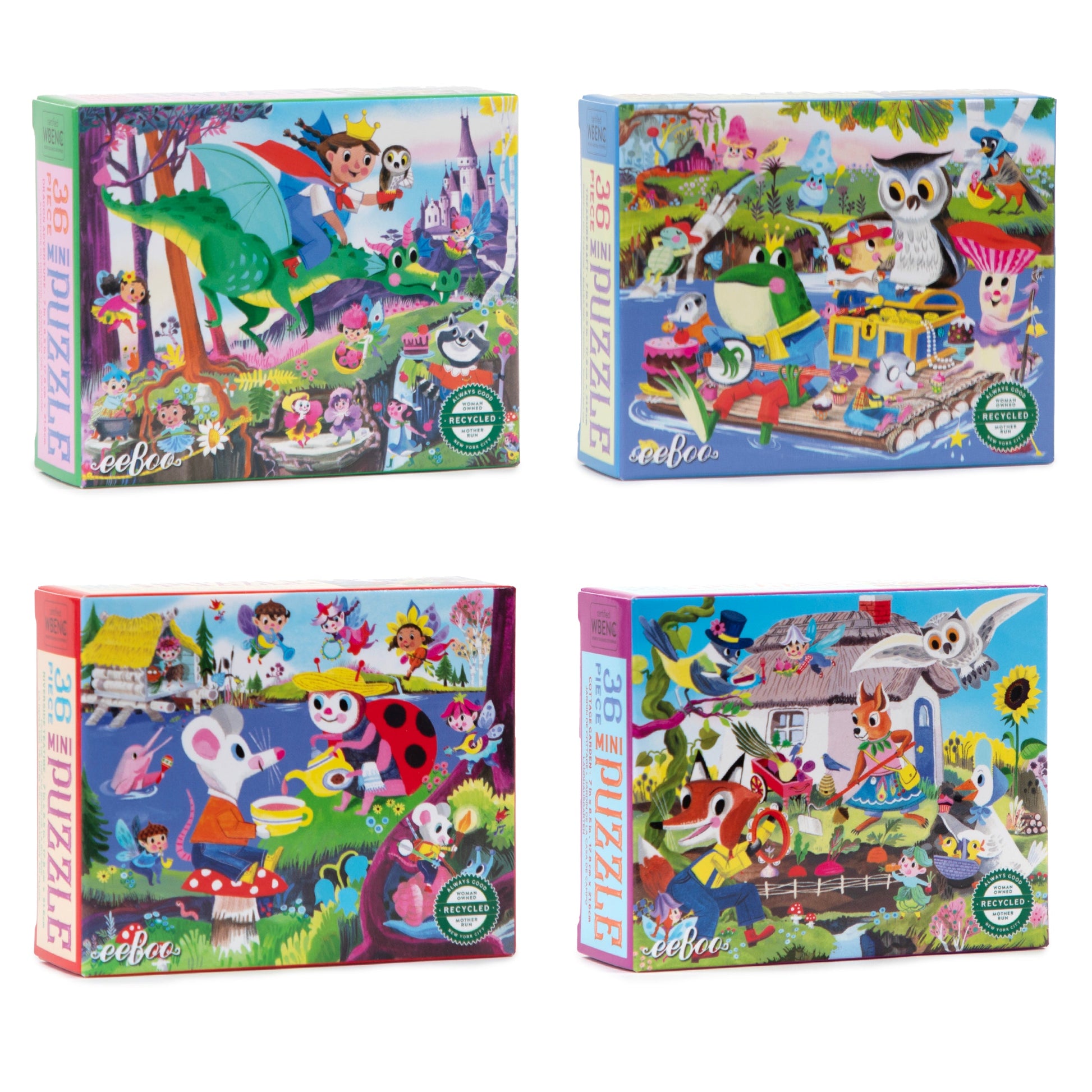 Fairies & Tales Mini Puzzle Assortment by eeBoo | Unique Fun Gifts