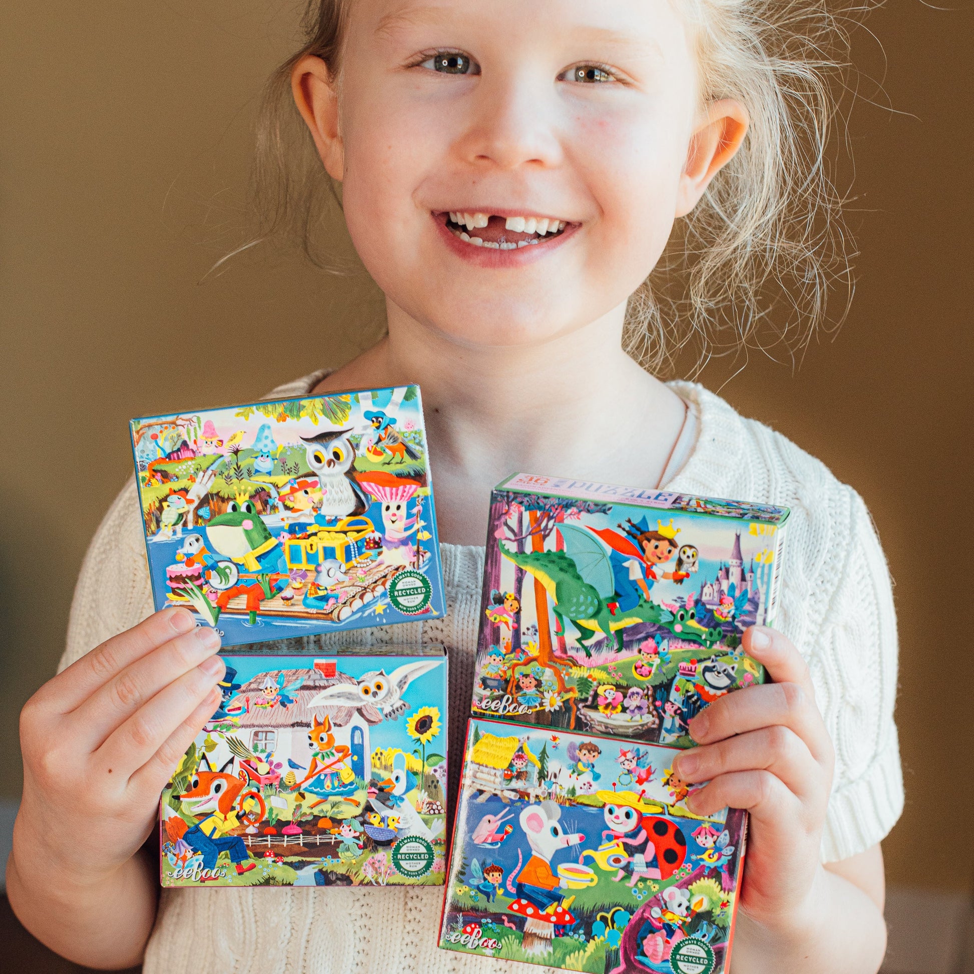 Fairies & Tales Mini Puzzle Assortment by eeBoo | Unique Fun Gifts