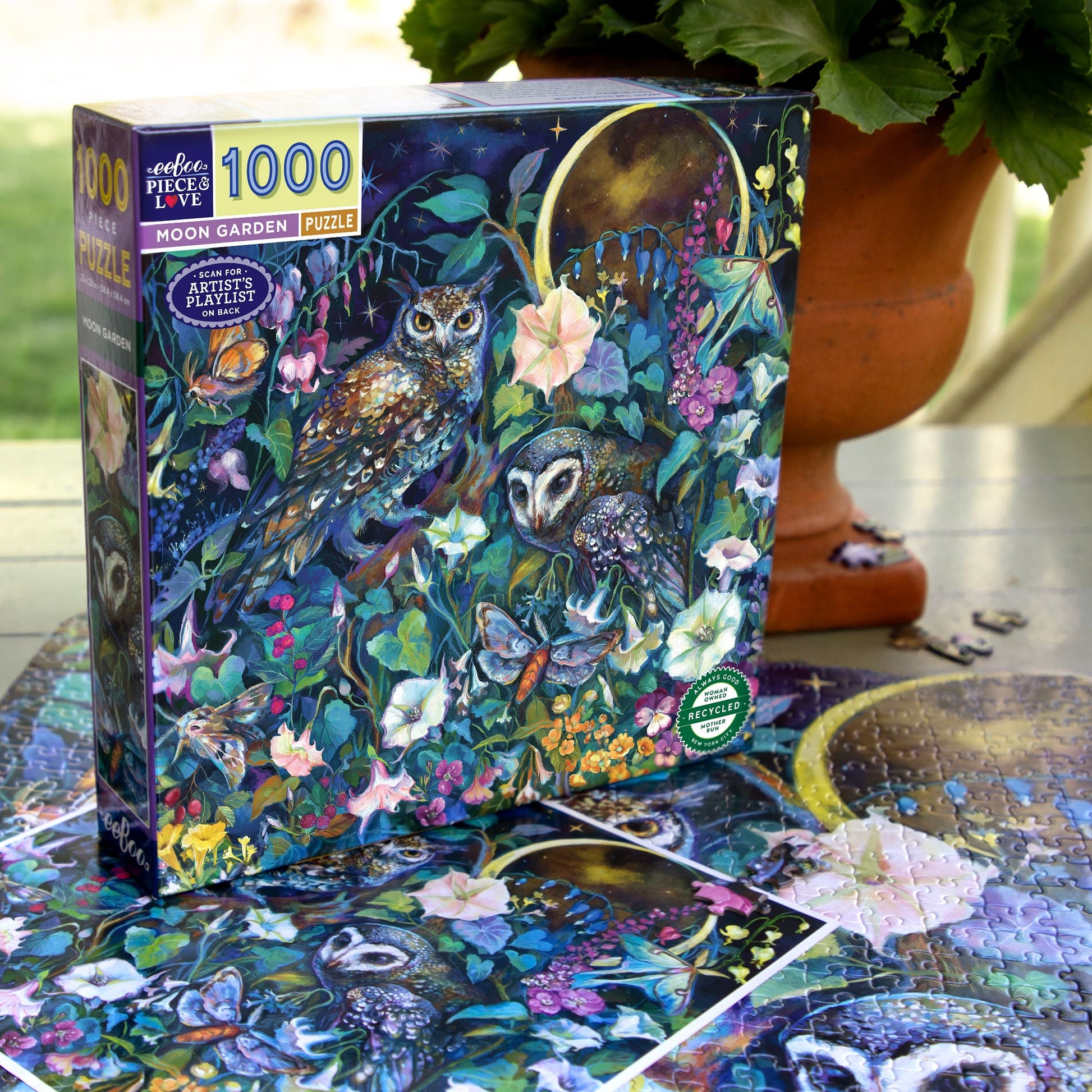 Moon Garden 1000 Piece Puzzle by eeBoo | Unique Beautiful Gifts