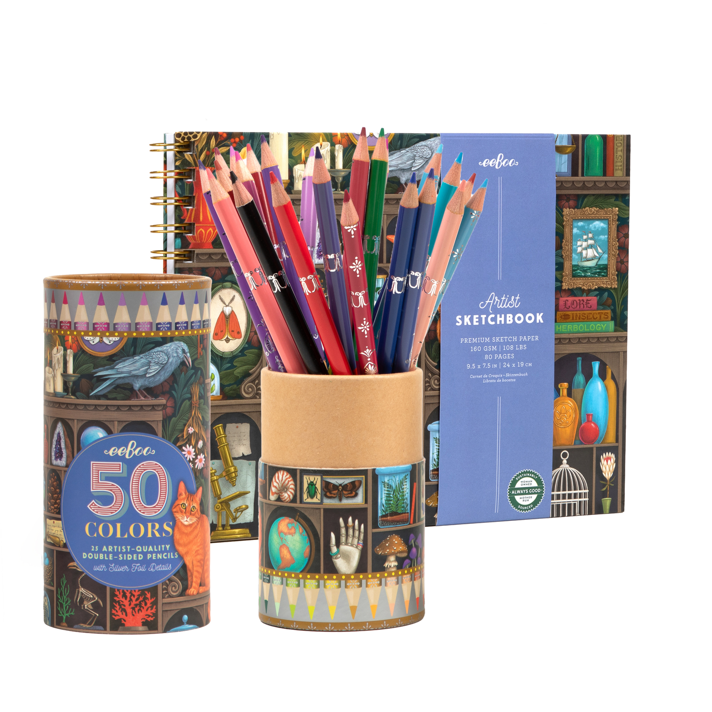Alchemist's Cabinet Artist Sketchbook & Color Pencils