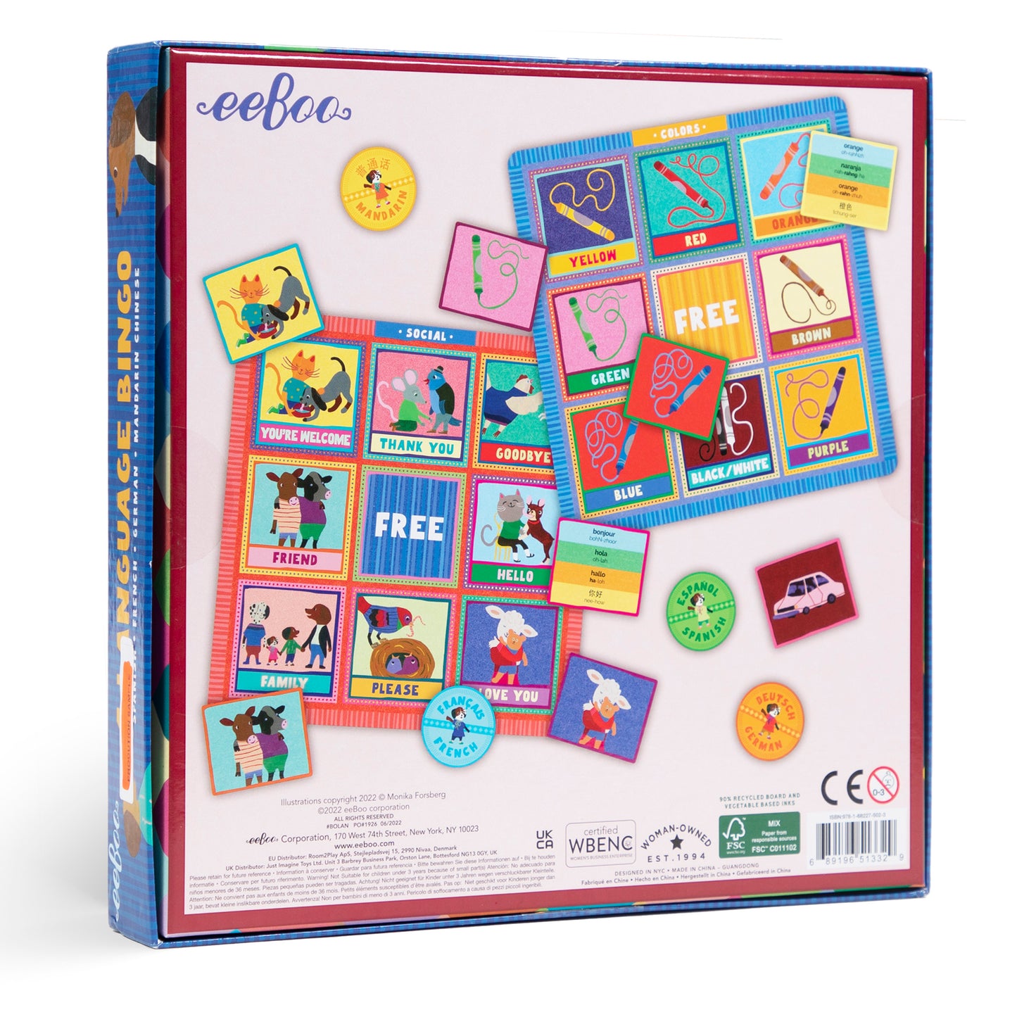 4 Language Bingo eeBoo Educational Gifts for Kids 5+