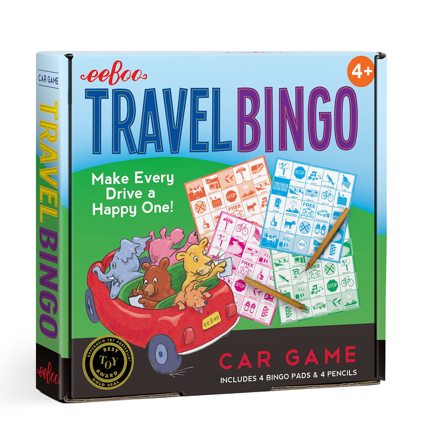 Classic Travel Bingo Game for Car Trips eeBoo for Kids Ages 4+