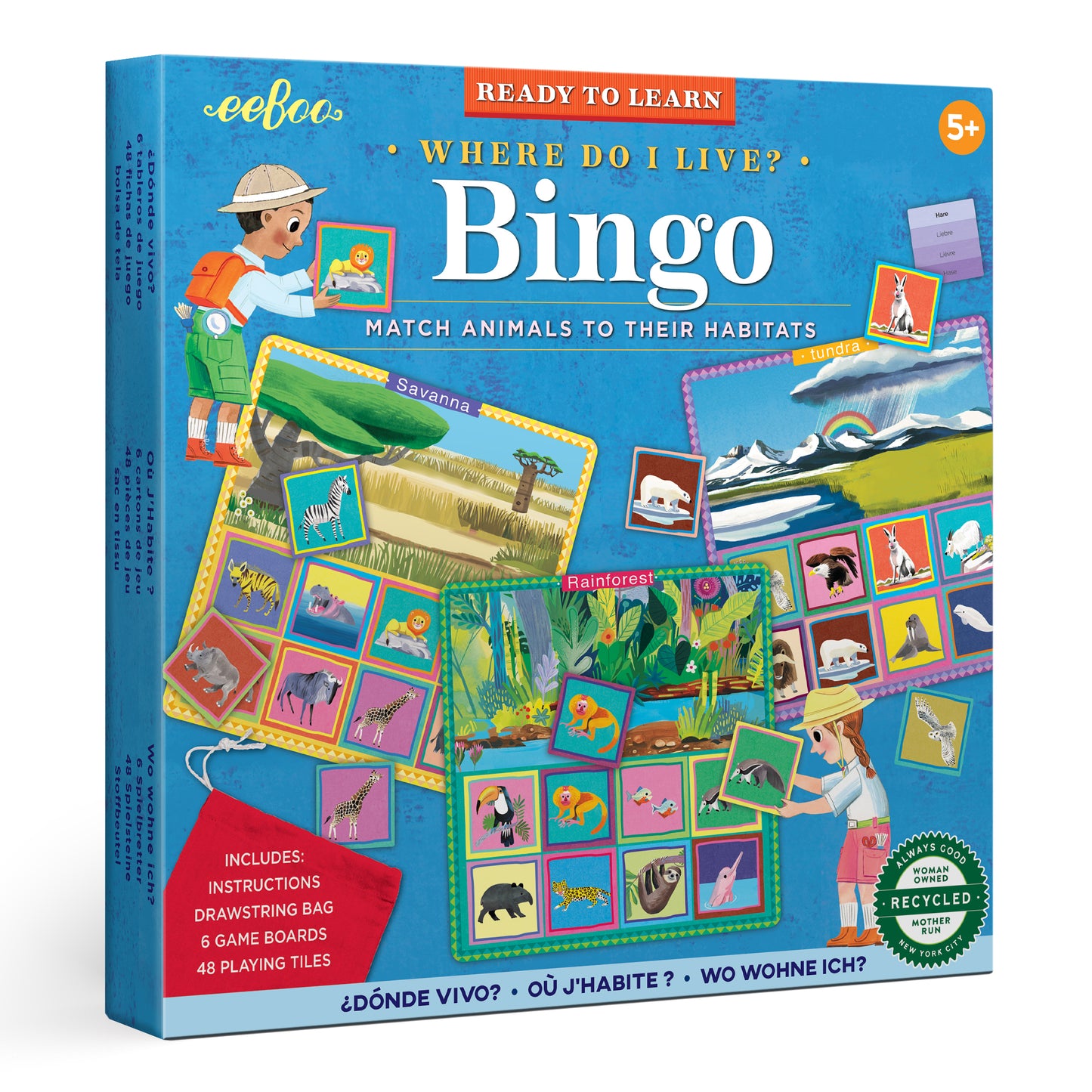 Where Do I Live? Bingo | Fun Educational Gifts for Kids Ages 5+