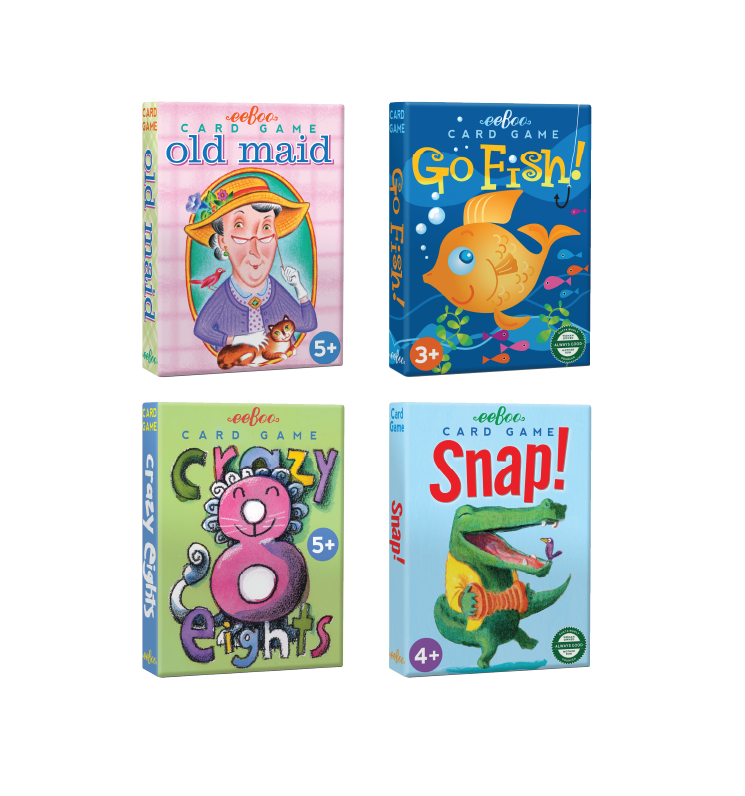 Best Selling Classic Card Game Bundle | Old Maid, Crazy Eights, Snap Go Fish