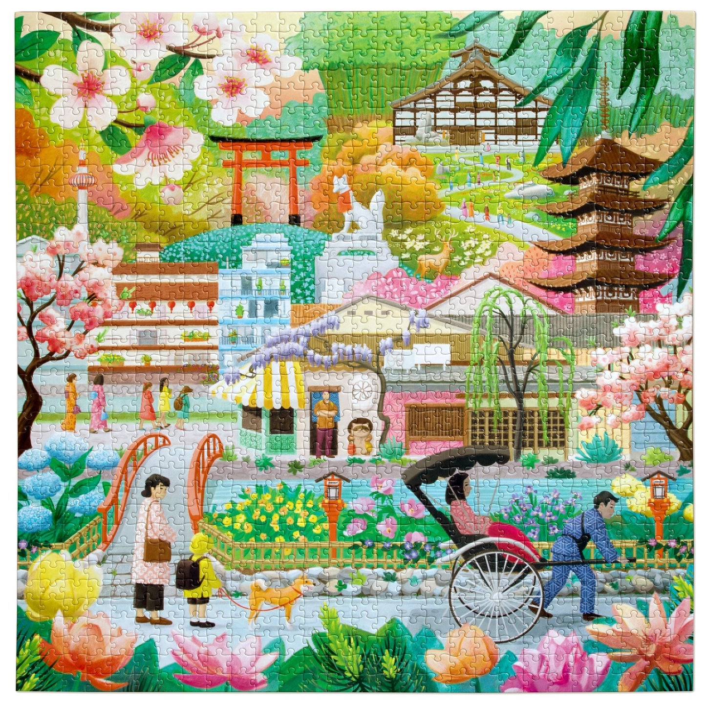 Seasons in Kyoto 1000 Piece Puzzle by eeBoo | Unique Beautiful Gifts