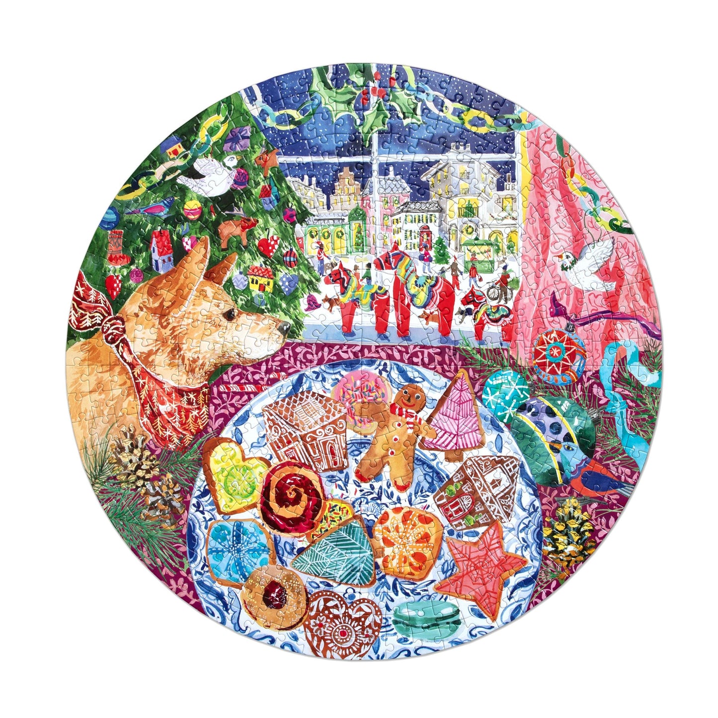 Christmas Cookies 500 Round Puzzle by eeBoo | Unique Beautiful Gifts
