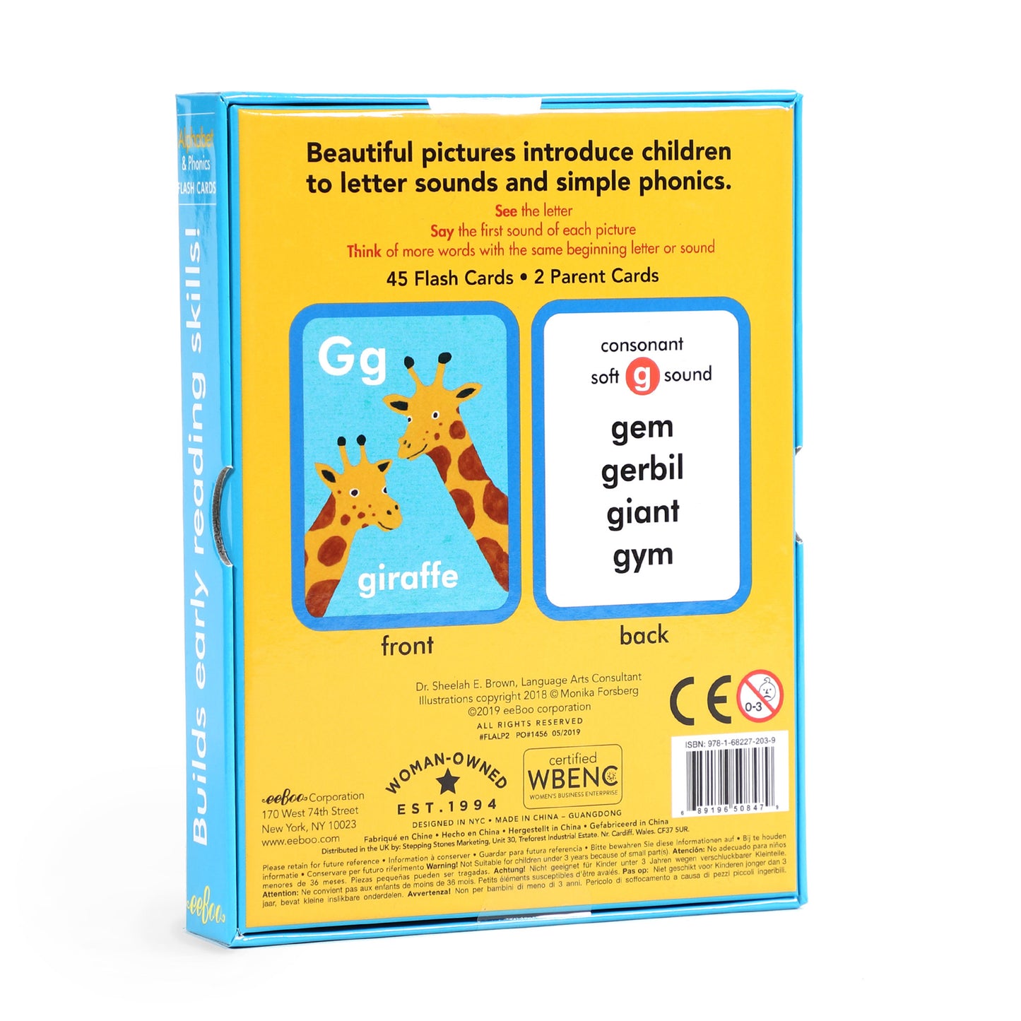 Alphabet and Phonics Educational Flash Cards eeBoo for Kids Ages 4+