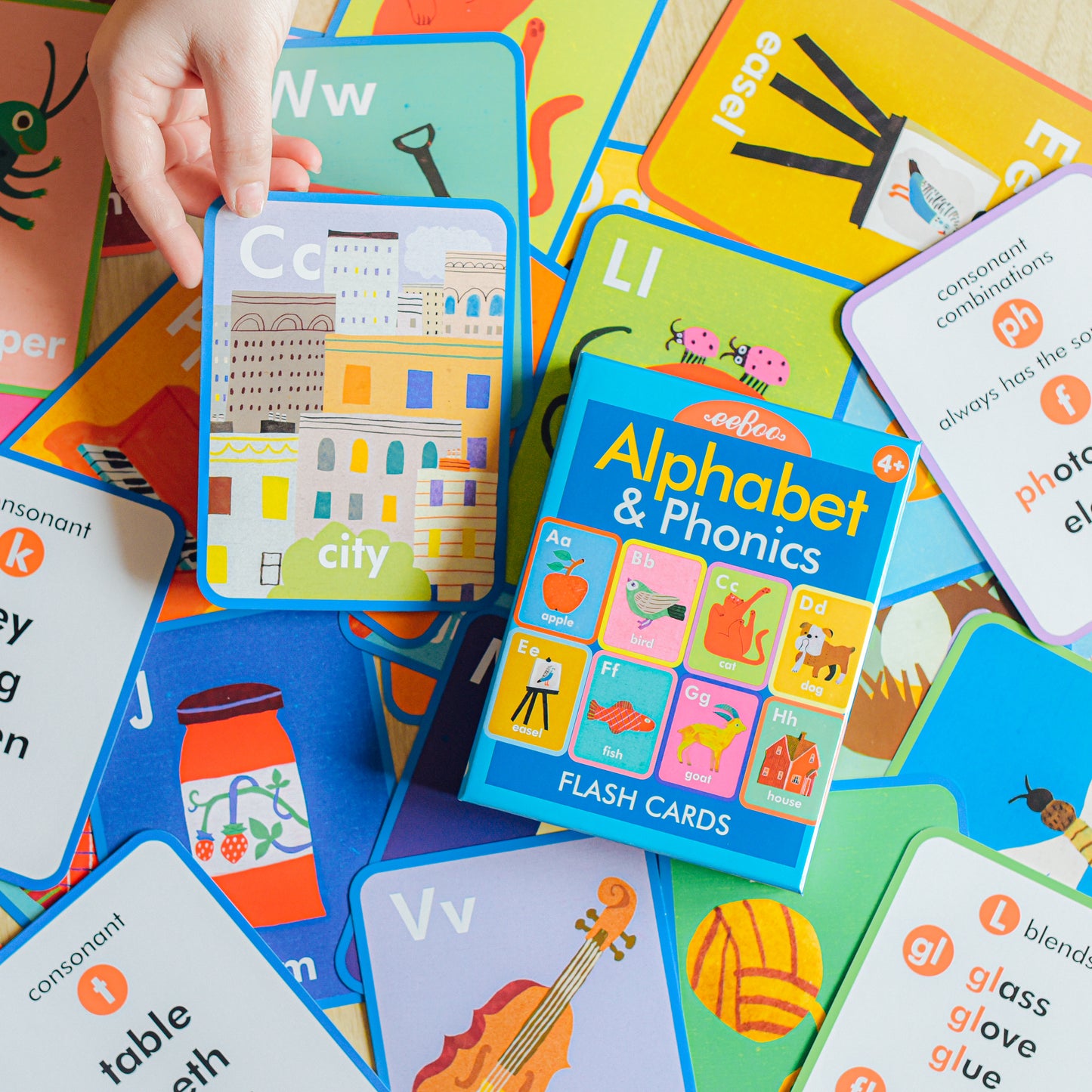Alphabet and Phonics Educational Flash Cards eeBoo for Kids Ages 4+