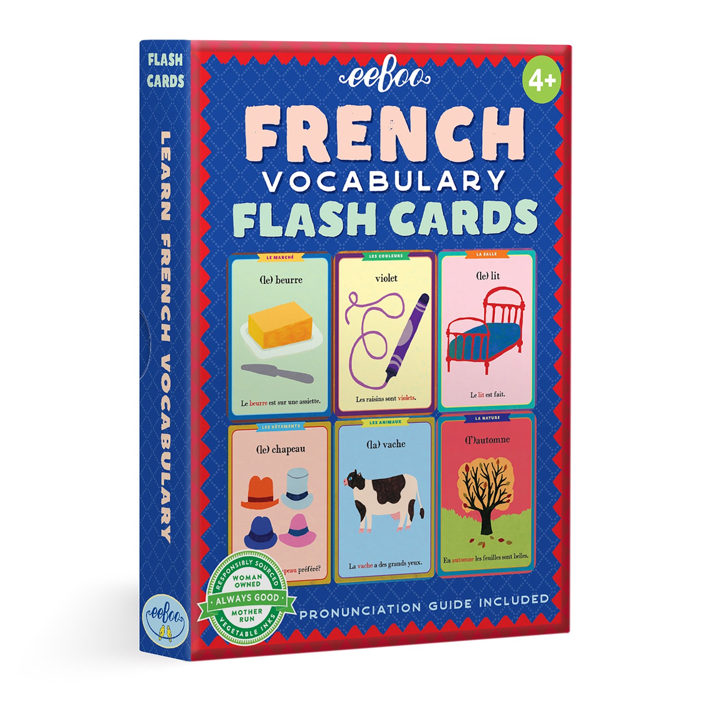 French Vocabulary Flash Cards for Language Learning eeBoo for Kids 4+