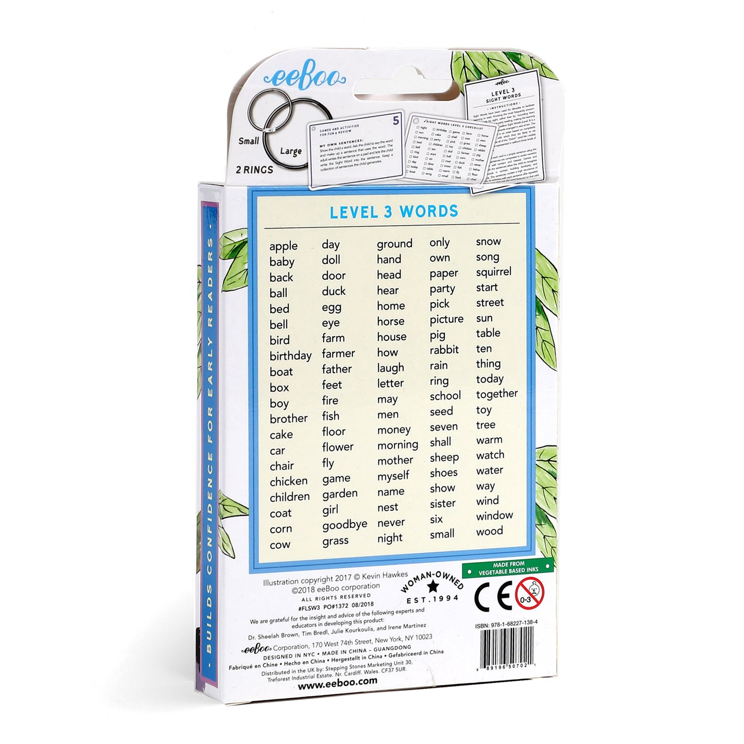 100 Sight Words Level 3 Literacy Dolch List Flash Cards for Kids eeBoo