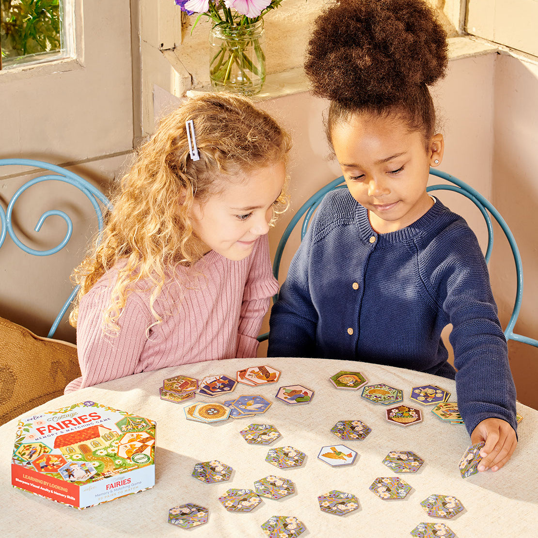 Cottage Fairies Hexagon Matching Game by eeBoo | Unique Fun Gifts