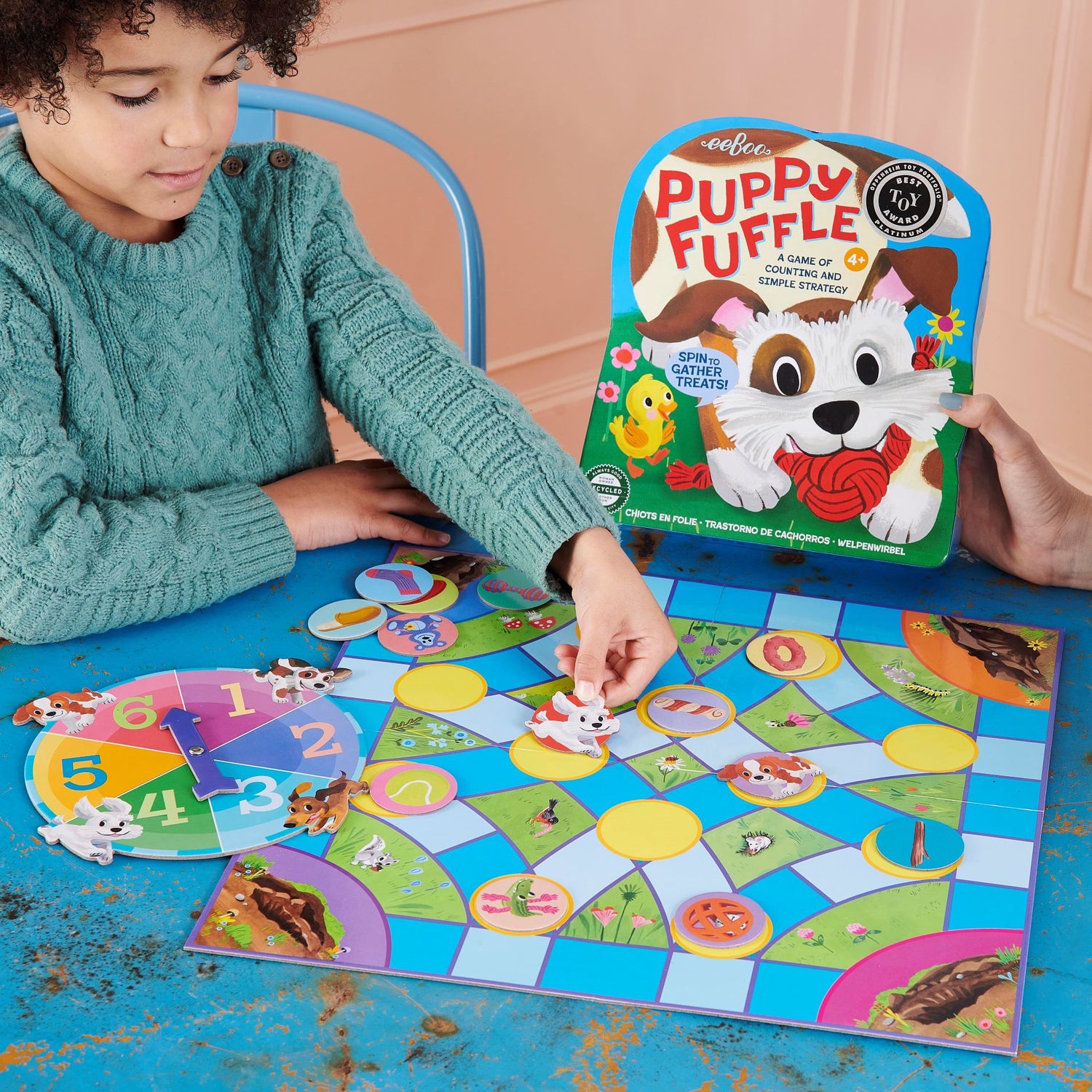 Puppy Dog Fuffle Board Game by eeBoo | Fun Unique Engaging Game for Kids 4+ | Award Winning Pre School Game