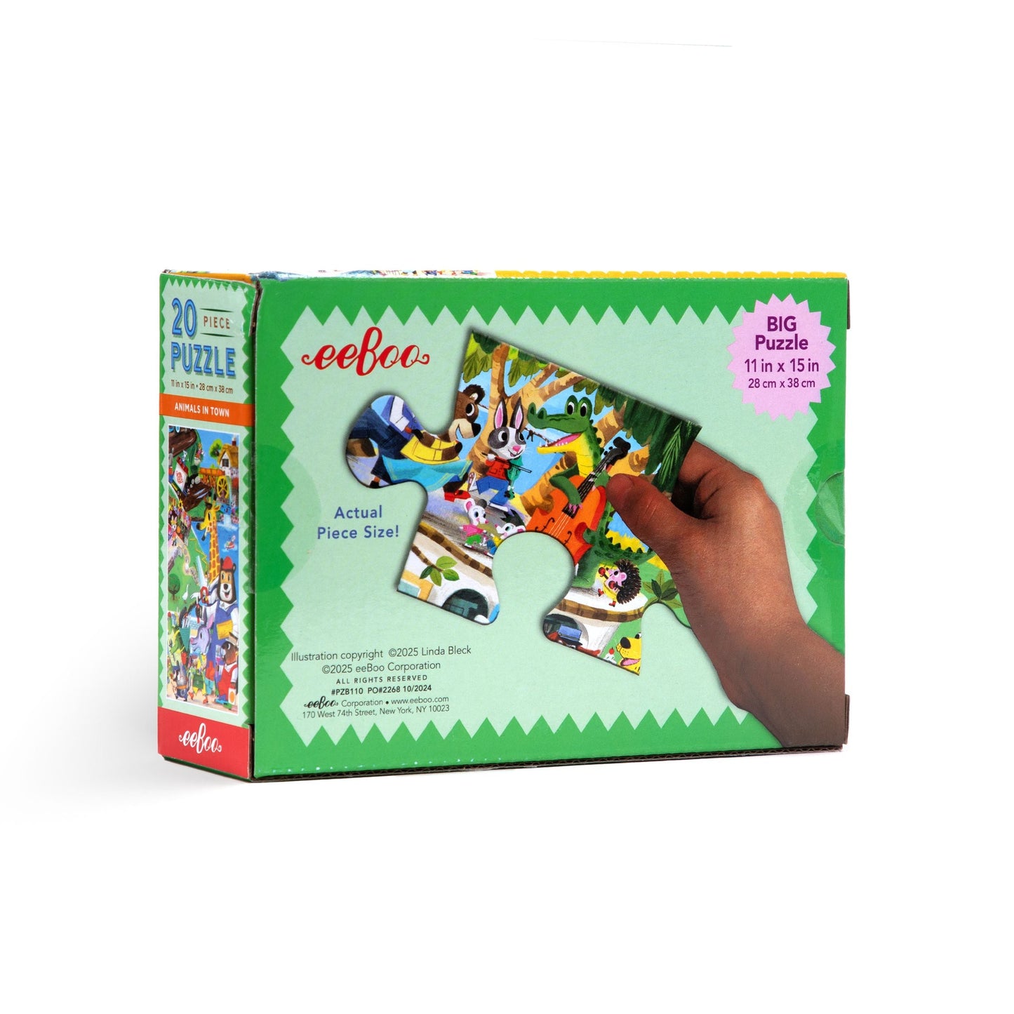 Animals in Town 20 Piece Jigsaw Puzzle by eeBoo | Unique Fun Gifts