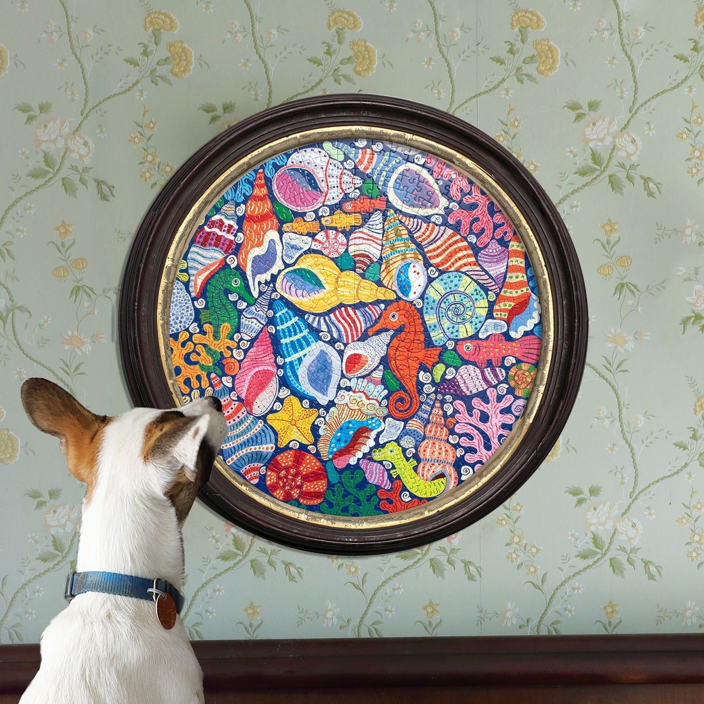 Seahorses, Shells & Coral 500 Round Puzzle by eeBoo | Unique Beautiful Gifts