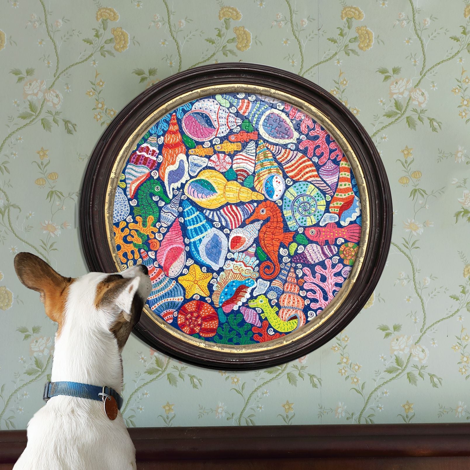 Seahorses, Shells & Coral 500 Round Puzzle by eeBoo | Unique Beautiful Gifts