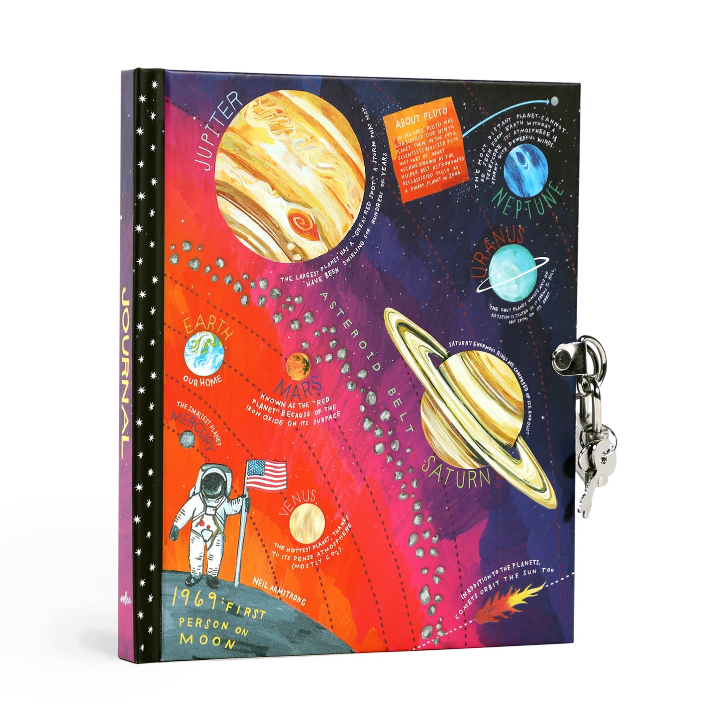 Space Adventure Glow in the Dark Locking Journal eeBoo