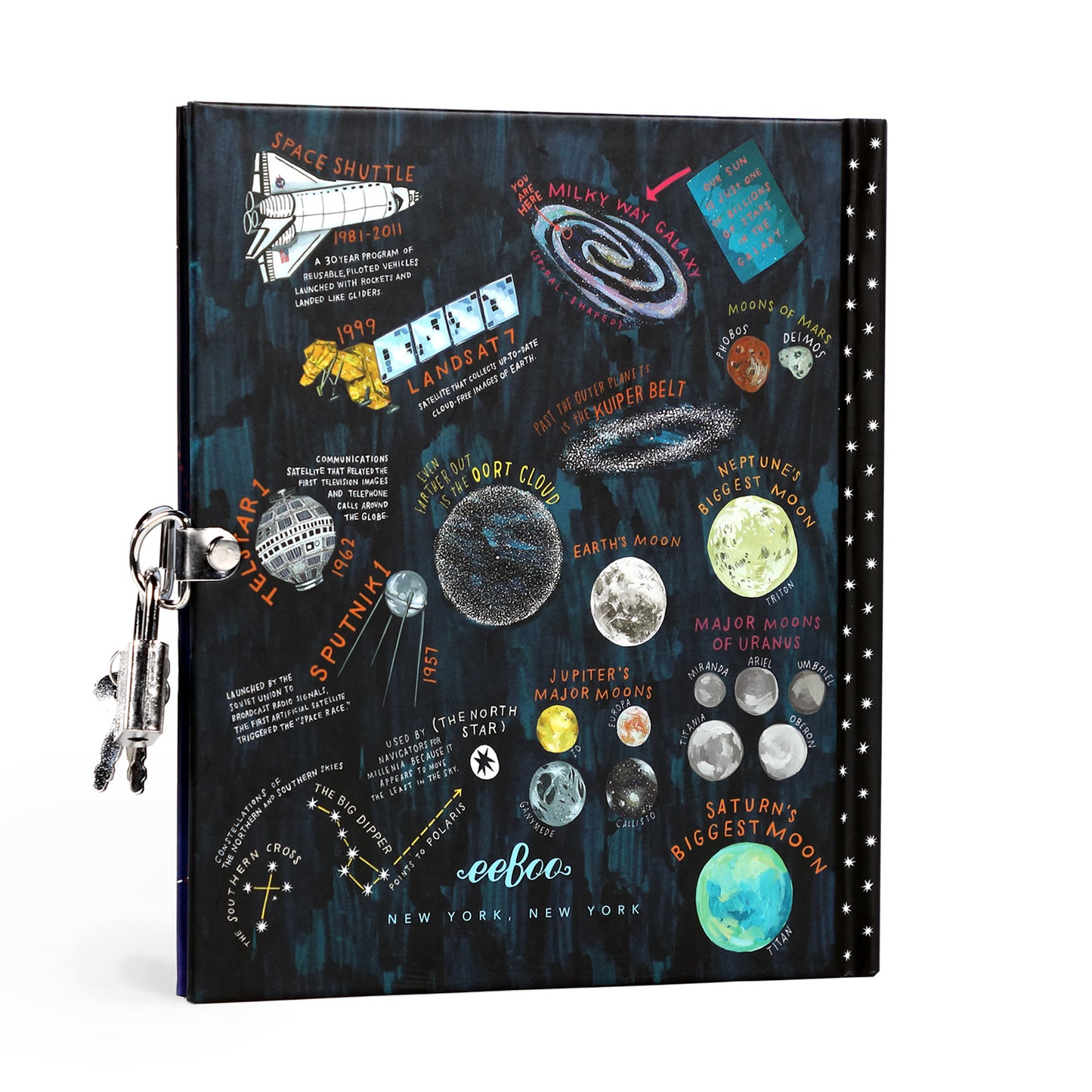 Space Adventure Glow in the Dark Locking Journal eeBoo