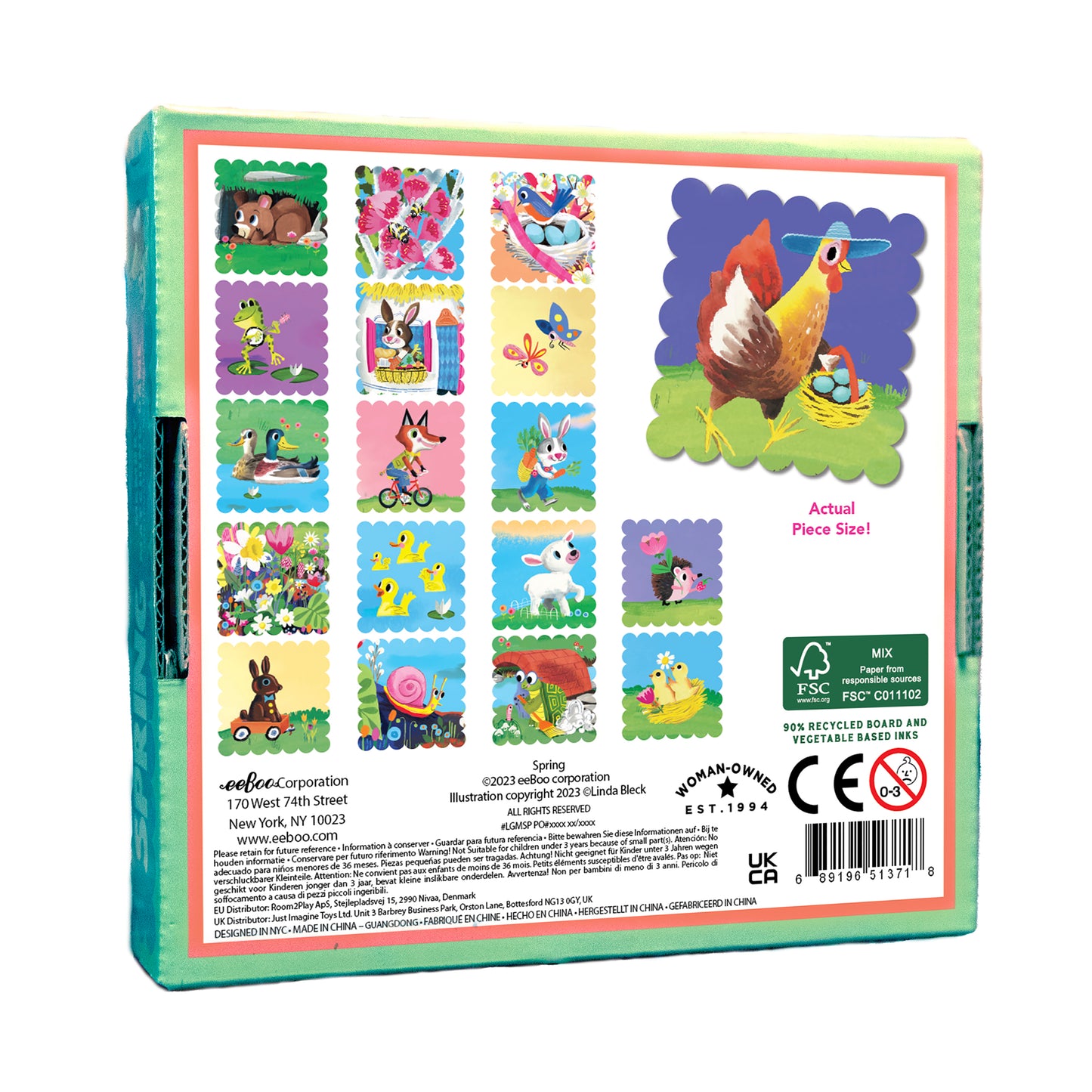 Spring Little Square Memory Game eeBoo Unique Gifts for Kids Ages 3+