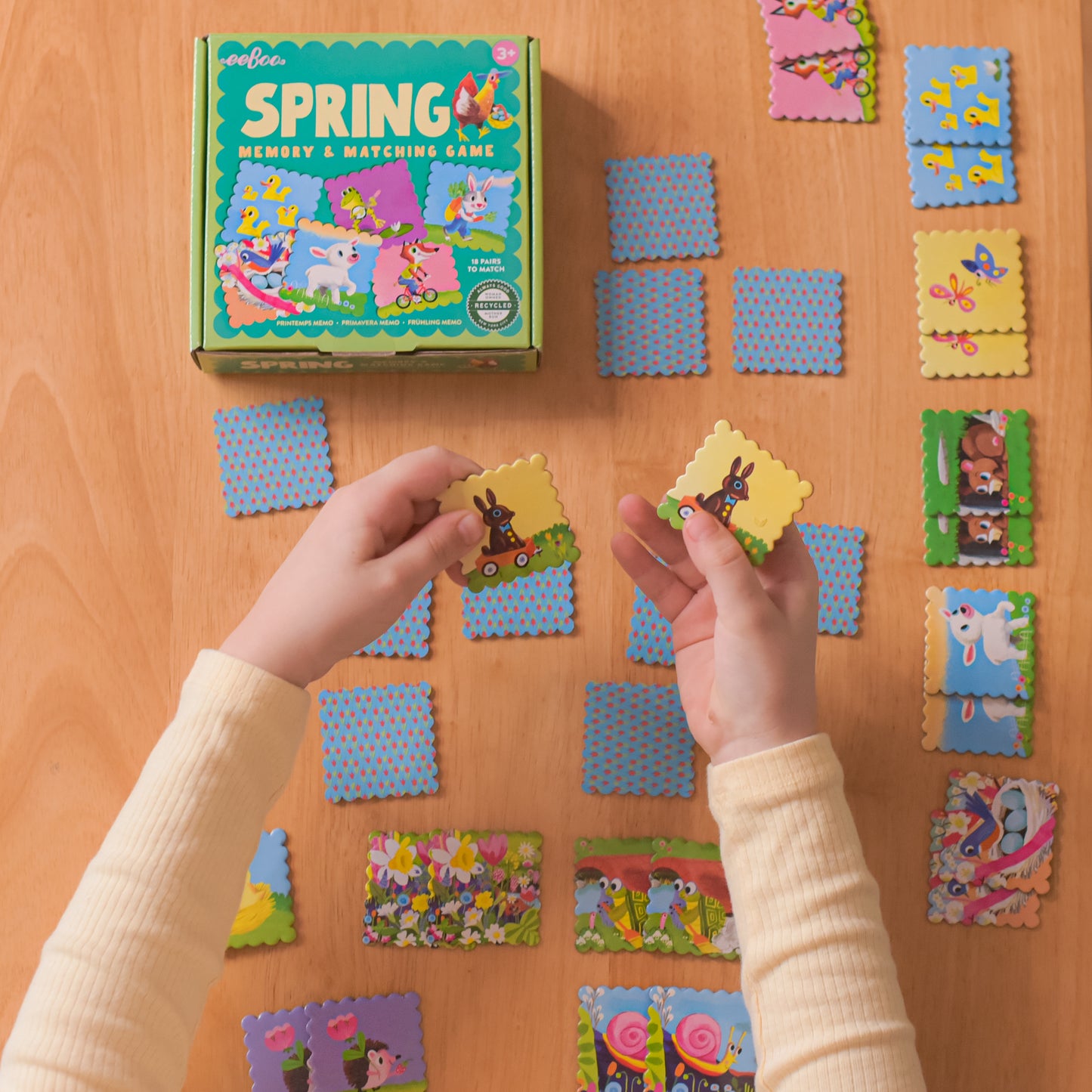 Spring Little Square Memory Game eeBoo Unique Gifts for Kids Ages 3+