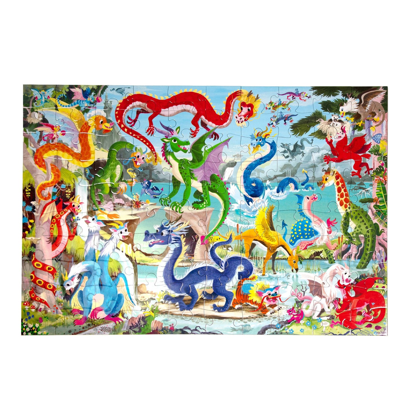 Colorful dragon-themed puzzle by eeBoo.