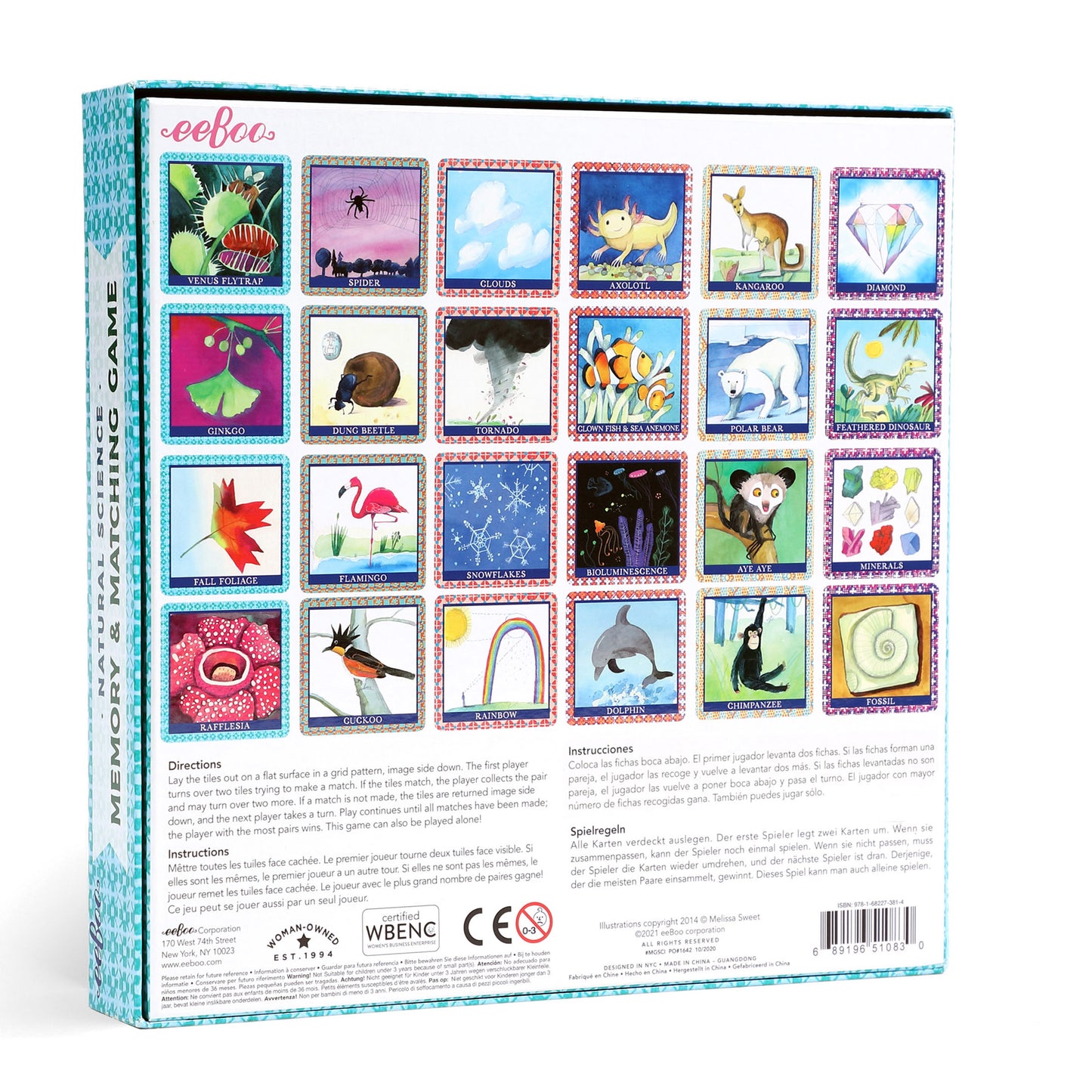 Natural Science Earth Facts Memory and Matching Game eeBoo for Kids 3+