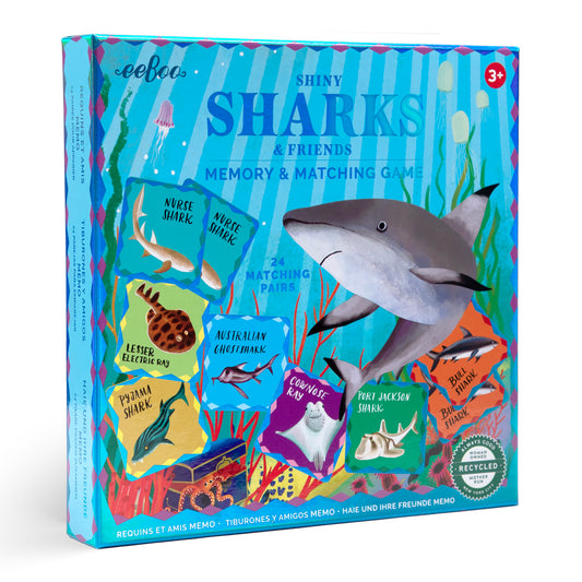 Sharks & Friends Shiny Memory Matching Game | Fun Gift for Kids Ages 3+