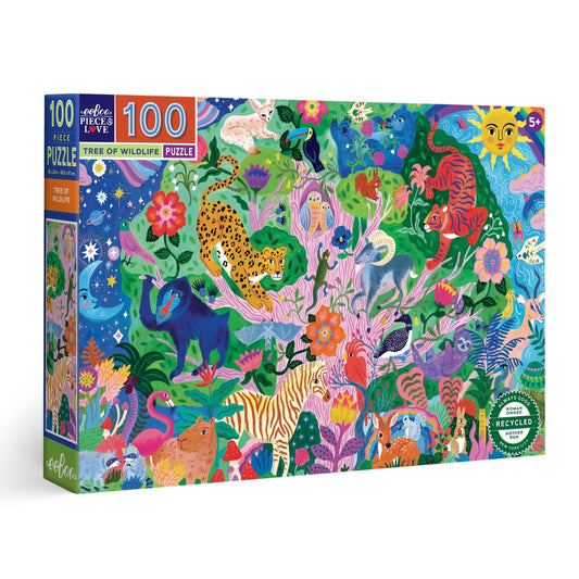 Tree of Wildlife 100 Piece Jigsaw Puzzle by eeBoo | Unique Fun Gifts