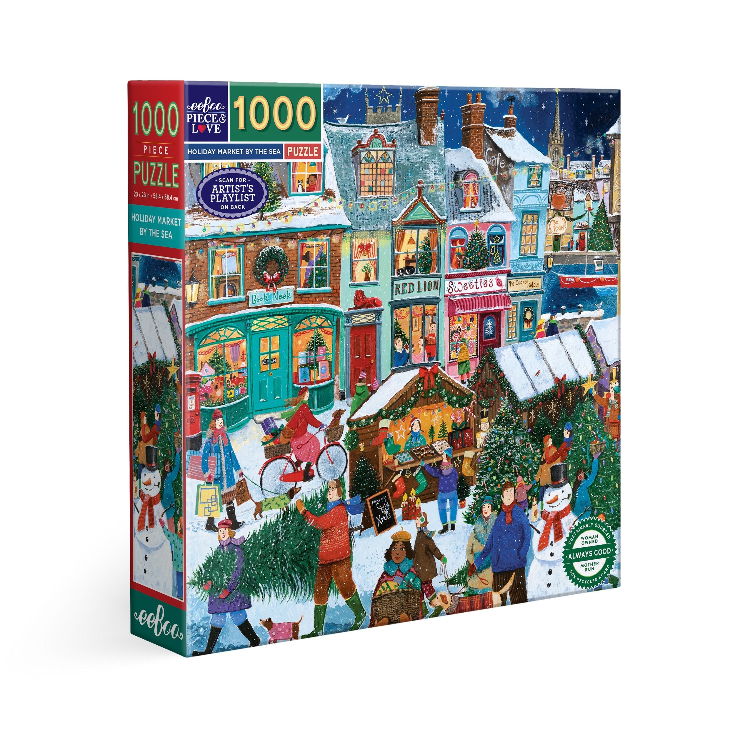 ハン christmas evel④ Holiday Market By the Sea 1000 Piece Puzzle by eeBoo | Unique