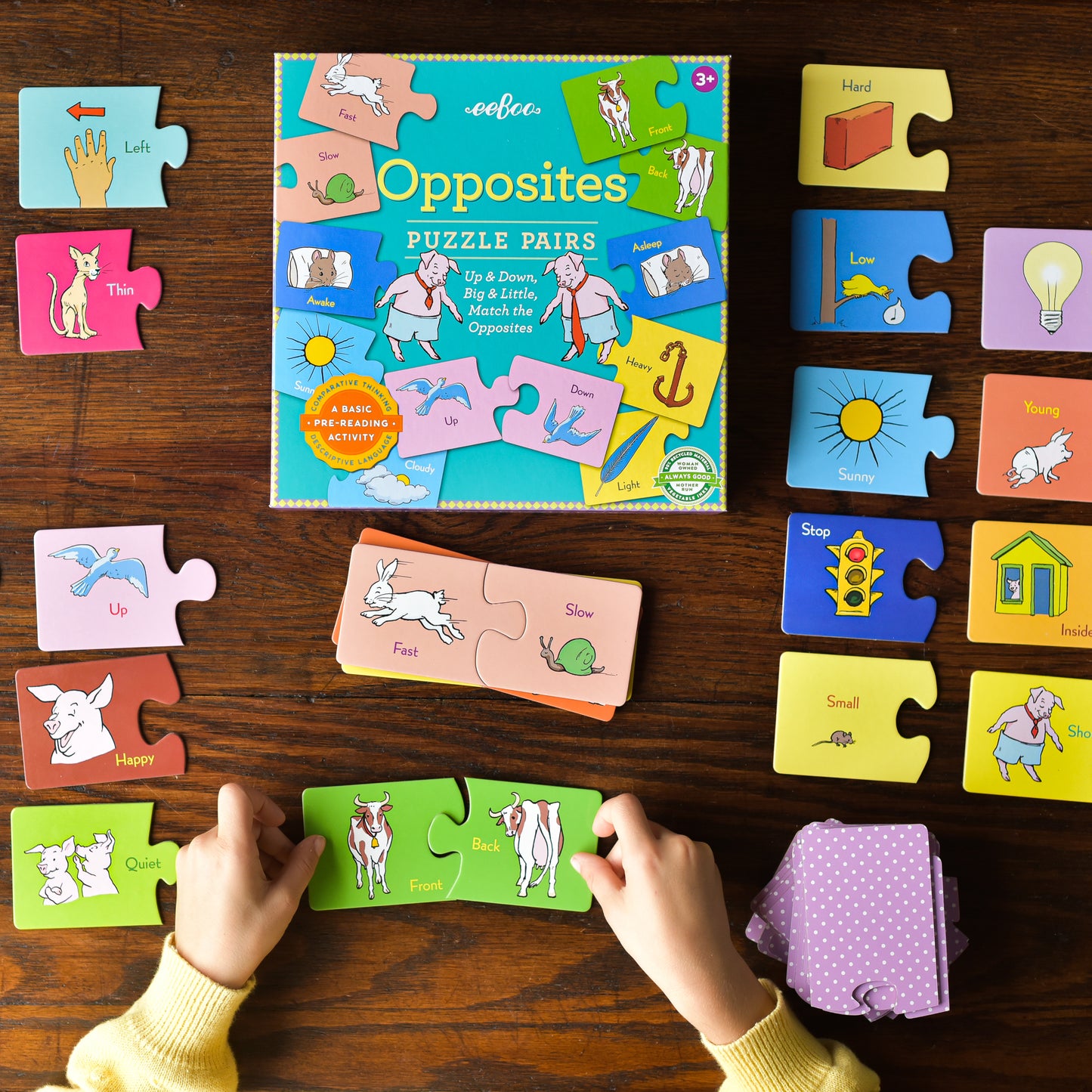 Opposites Educational Award Winning Puzzle Pairs eeBoo Kids Ages 3+