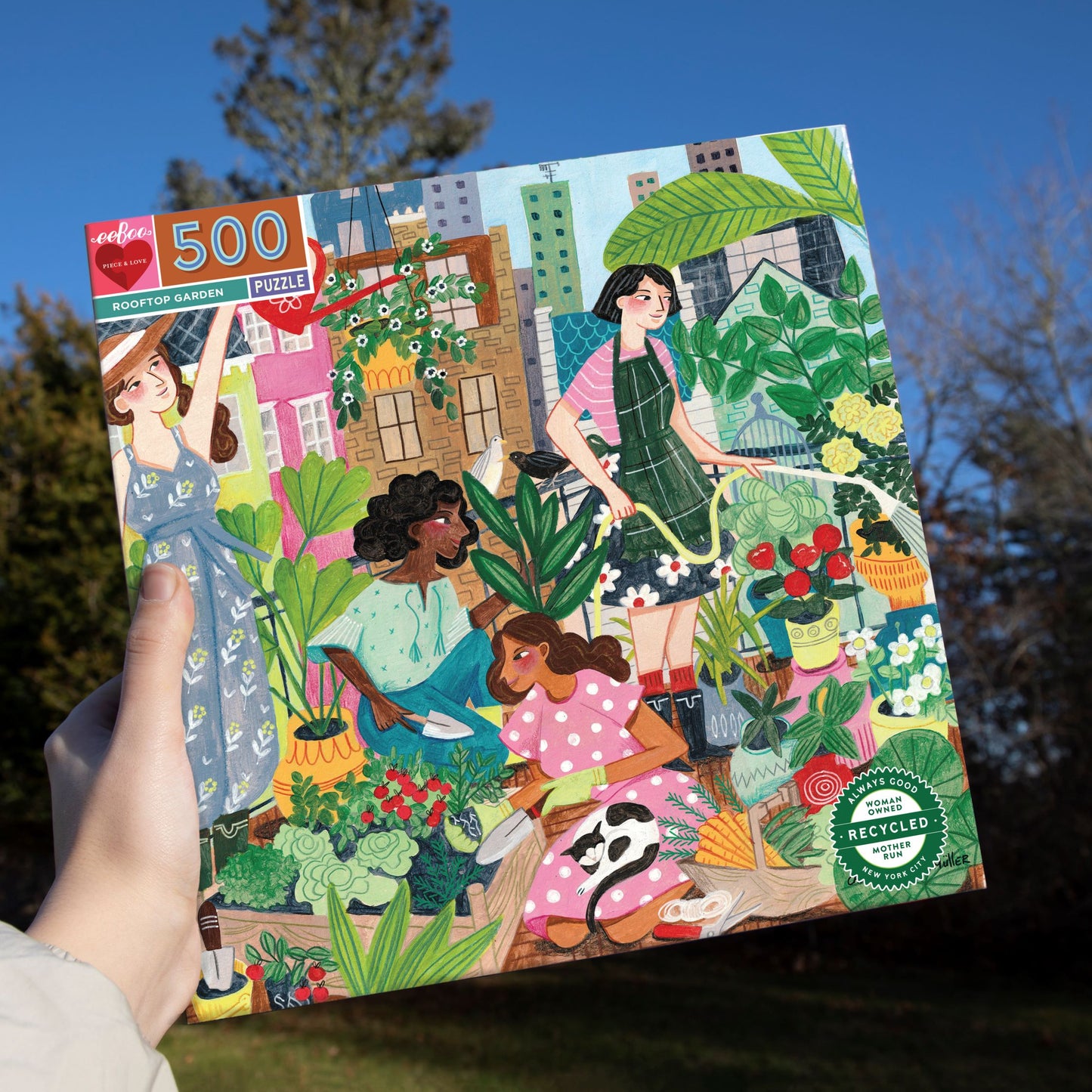 Rooftop Garden 500 Piece Square Jigsaw Puzzle | eeBoo Piece & Love Cute Gifts for Teens & Adults 14+