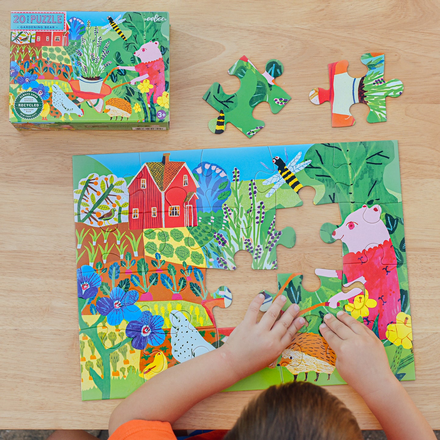 Gardening Bear 20 Piece Jigsaw Puzzle eeBoo Gifts for Kids 3+