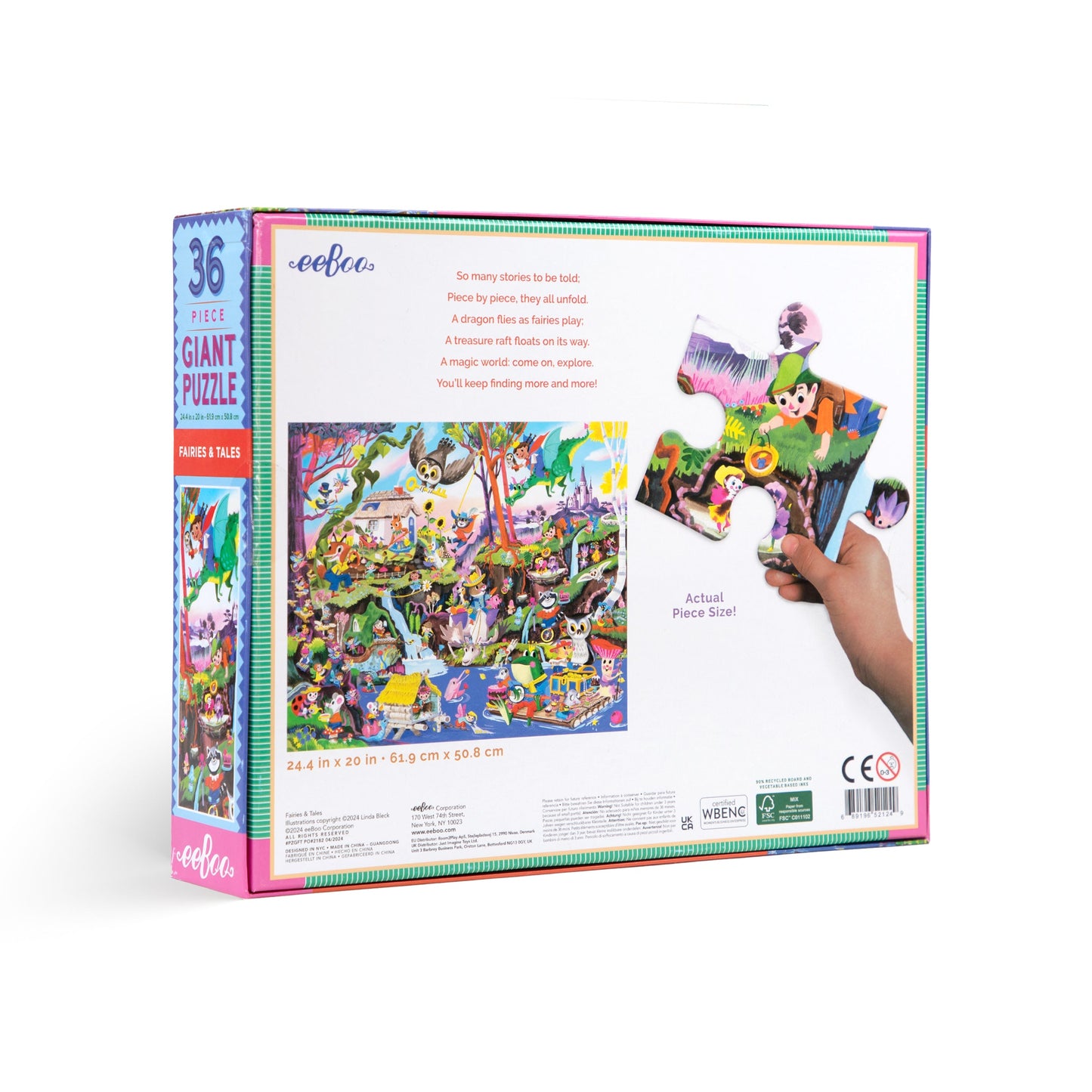 Fairies & Tales 36 Piece Giant Puzzle by eeBoo | Unique Fun Gifts