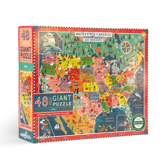 USA 48 Giant Jigsaw Puzzle by eeBoo | Unique Fun Gifts
