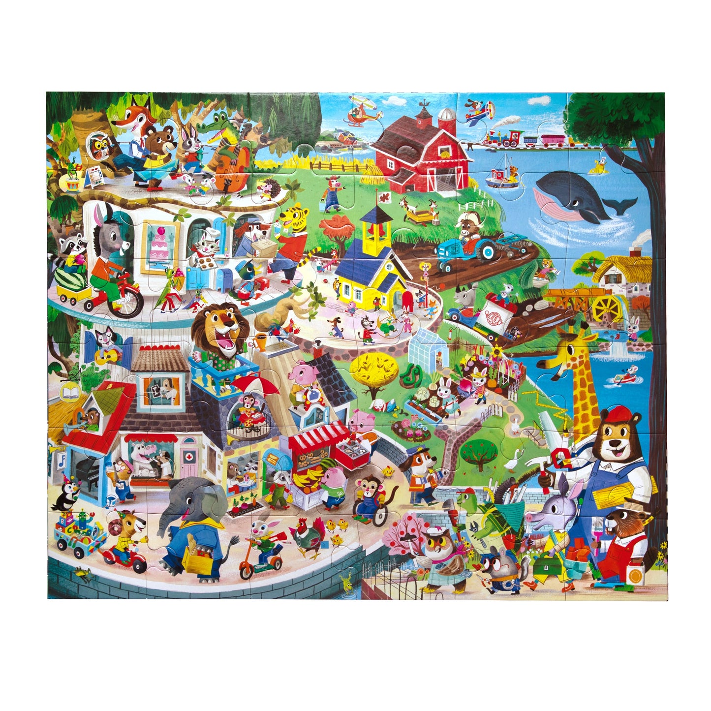 Friendly Town 36 Giant Jigsaw Puzzle by eeBoo | Unique Fun Gifts