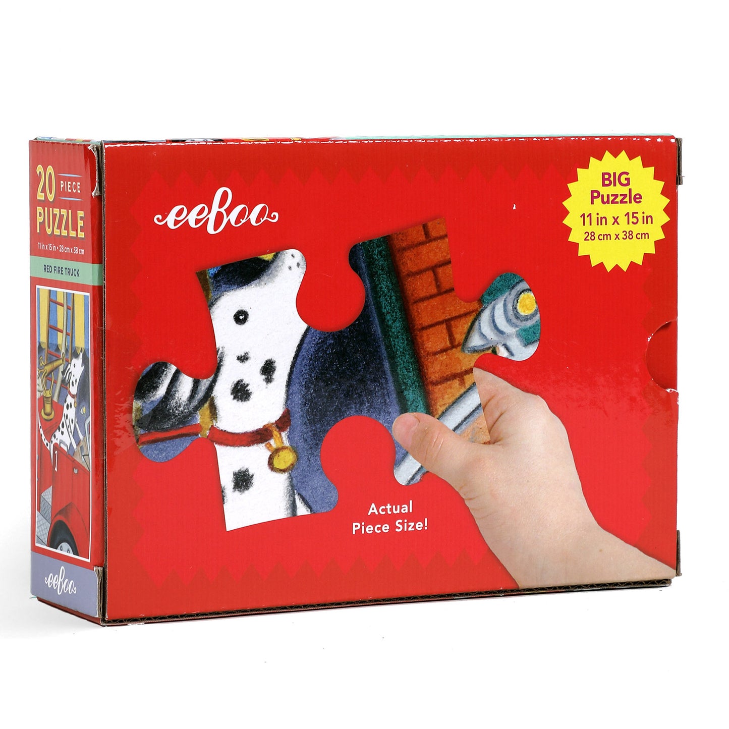 Red Fire Truck 20 Piece Big Puzzle eeBoo Unique Gifts for Kids Ages 3+
