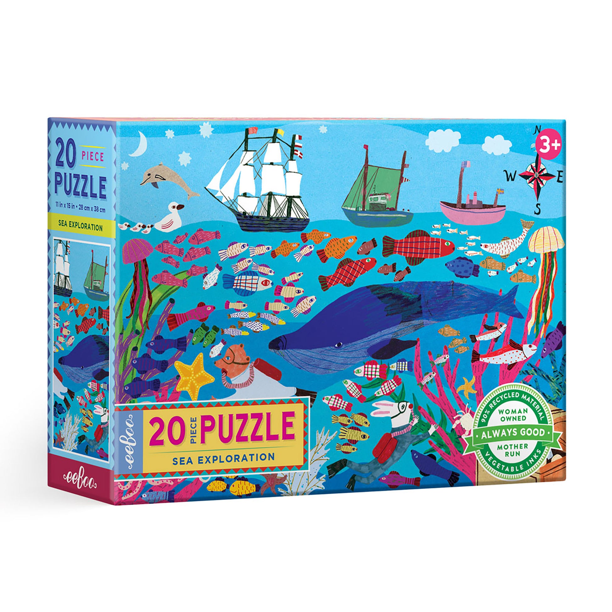 Sea Exploration Ocean 20 Piece Big Puzzle by eeBoo for Kids Ages 3+