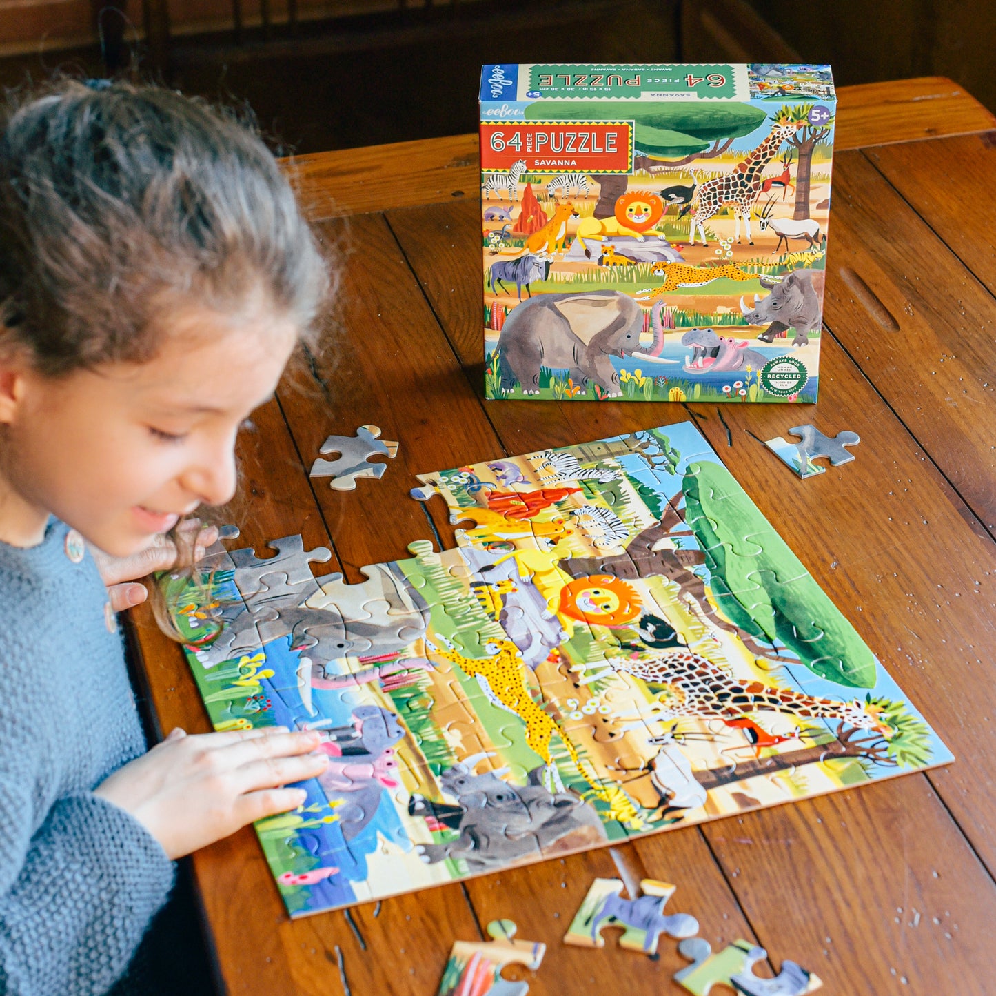 Savanna 64 Piece Puzzle | Unique Fun Gifts for Kids Ages 5+