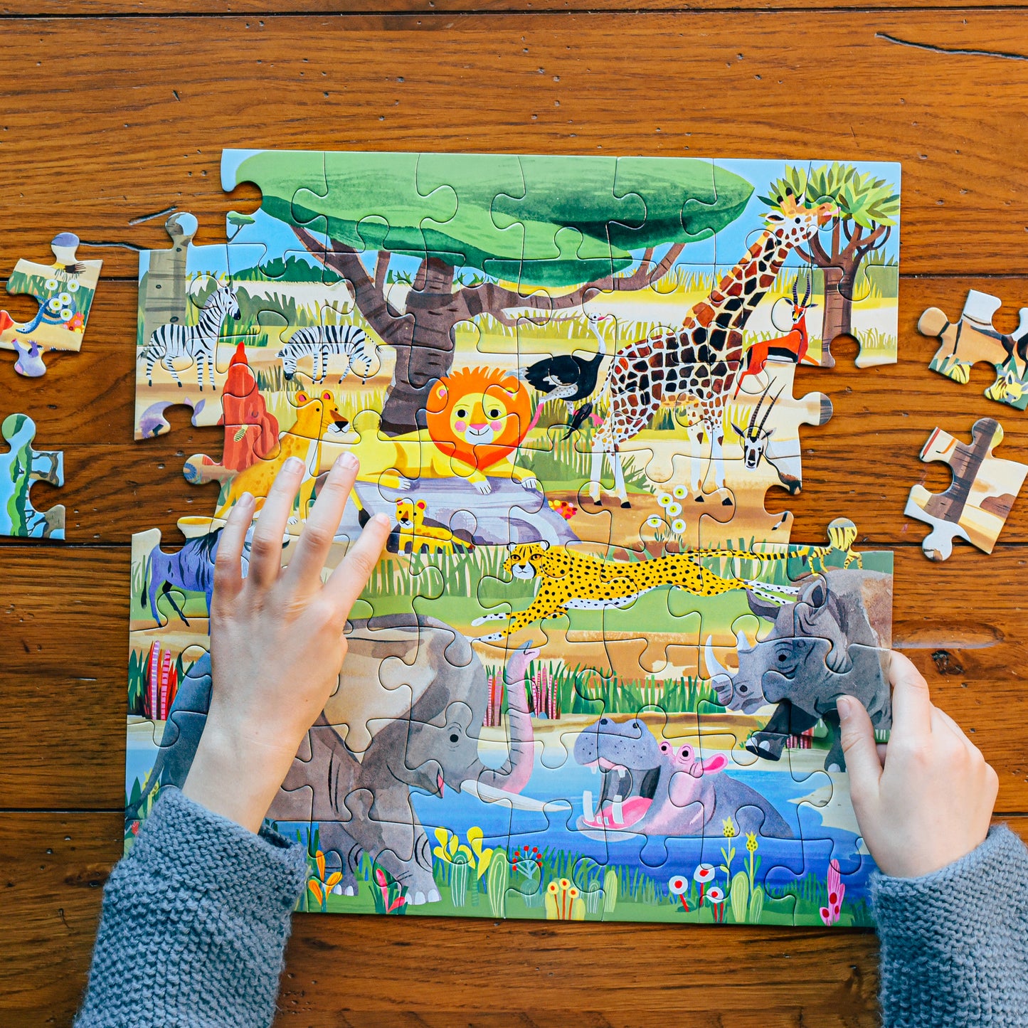 Savanna 64 Piece Puzzle | Unique Fun Gifts for Kids Ages 5+