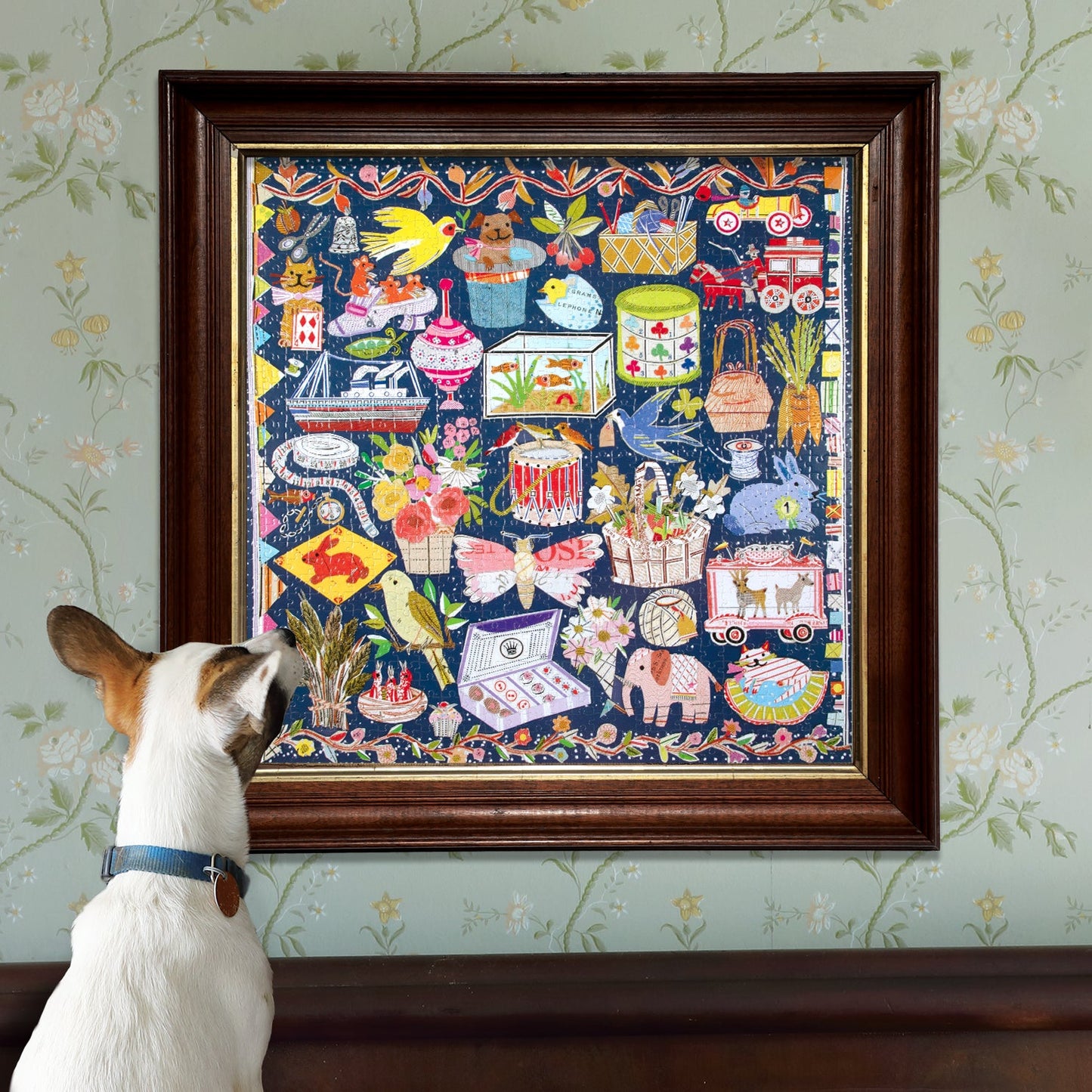 The Cat & The Yarn 1000 Piece Jigsaw Puzzle by eeBoo | Unique Beautiful Gifts