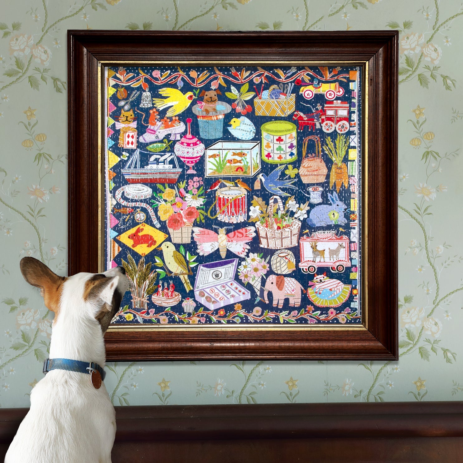 The Cat & The Yarn 1000 Piece Jigsaw Puzzle by eeBoo | Unique Beautiful Gifts