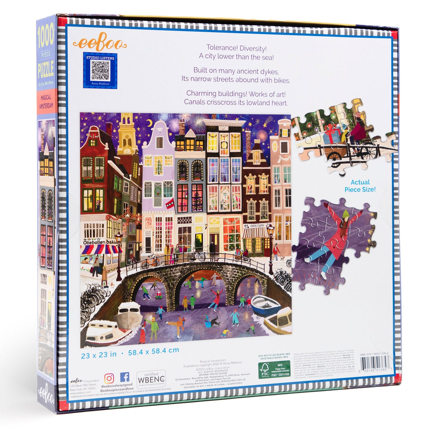 Magical Amsterdam Netherlands 1000 Piece Square Jigsaw Puzzle eeBoo
