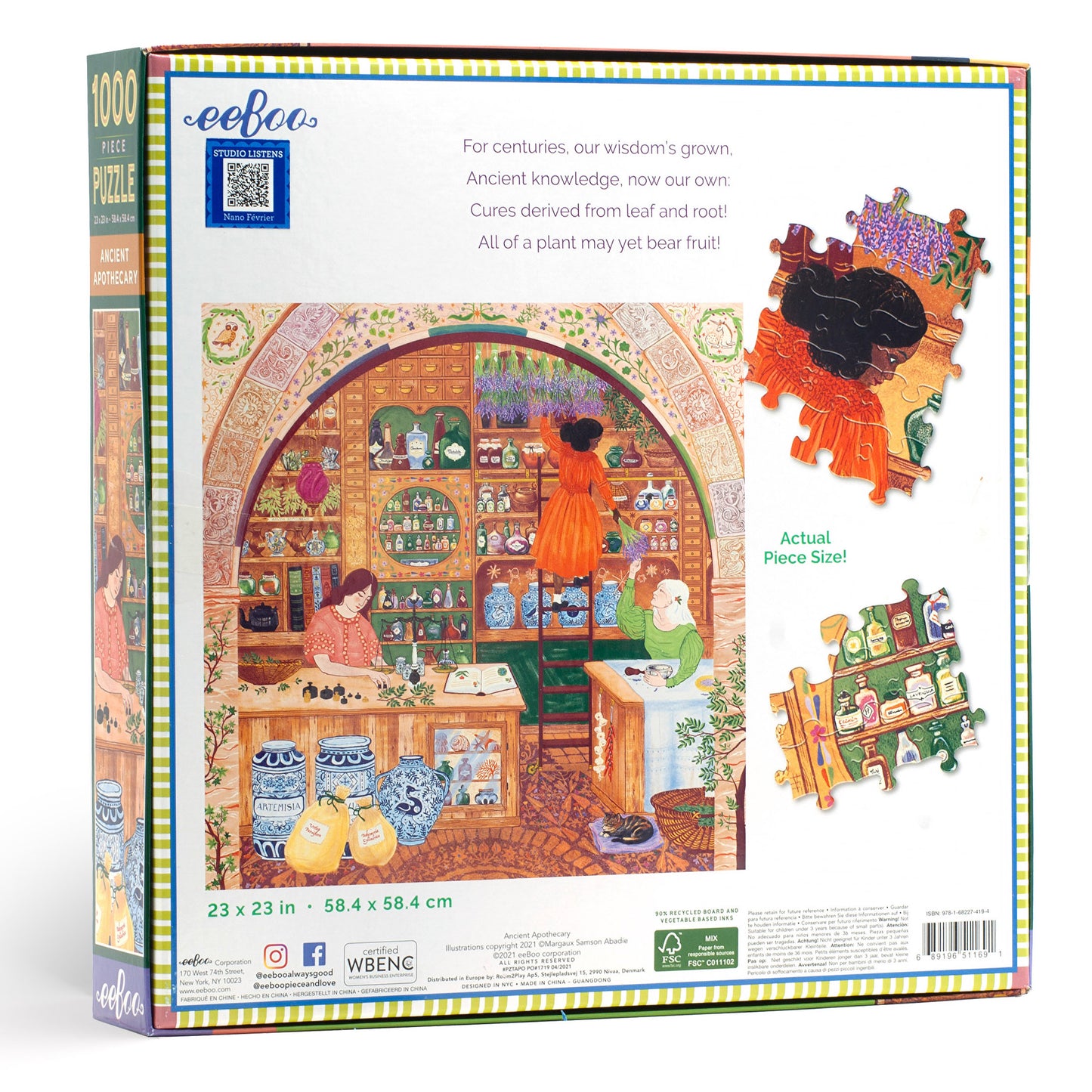 Ancient Apothecary 1000 Piece Jigsaw Puzzle | eeBoo Piece & Love | Amazing Gifts for Women Mom Wife
