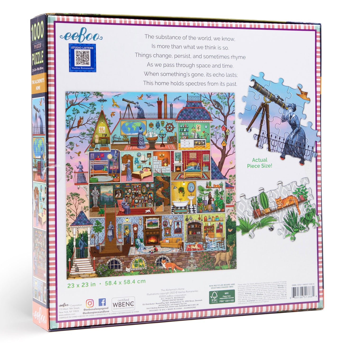 The Alchemist's Home 1000 Piece Square Jigsaw Puzzle eeBoo Spooky Gifts for 14+