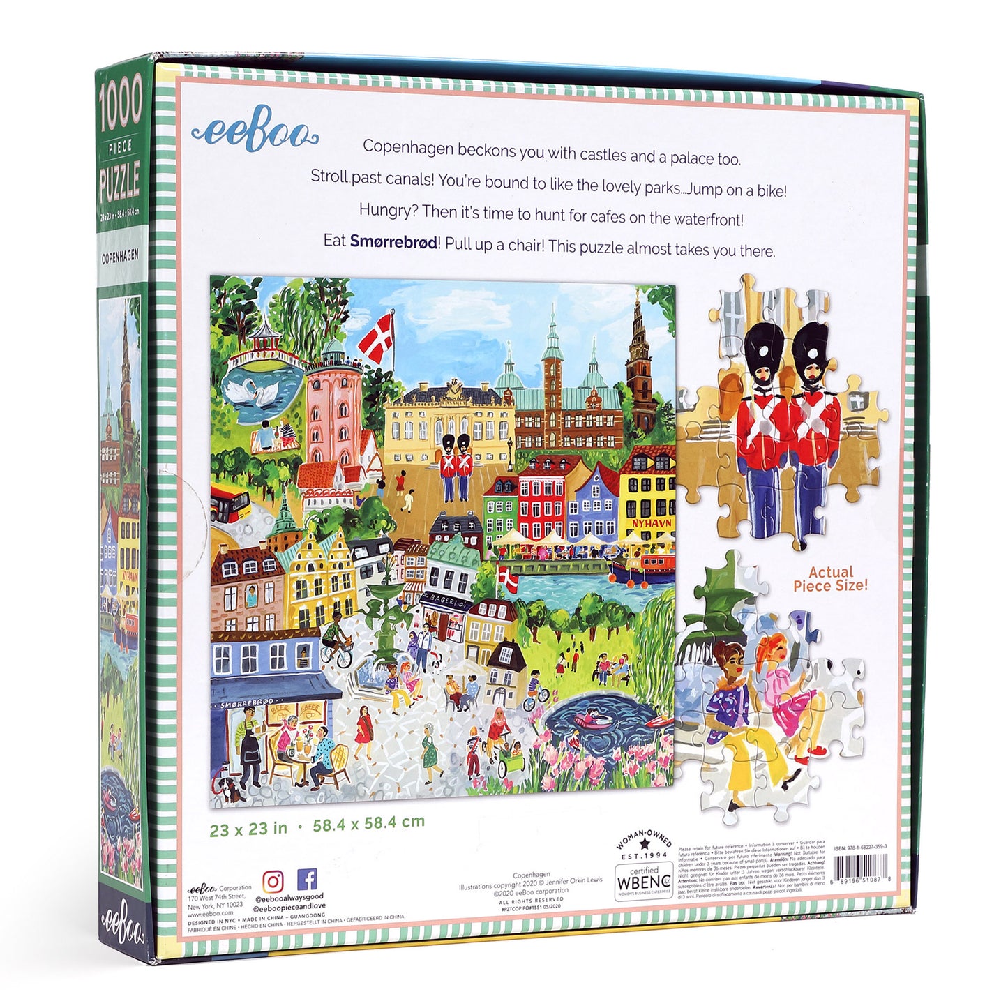 Copenhagen Denmark 1000 Piece Travel Jigsaw Puzzle | eeBoo Piece & Love | Gifts for Travel Lovers