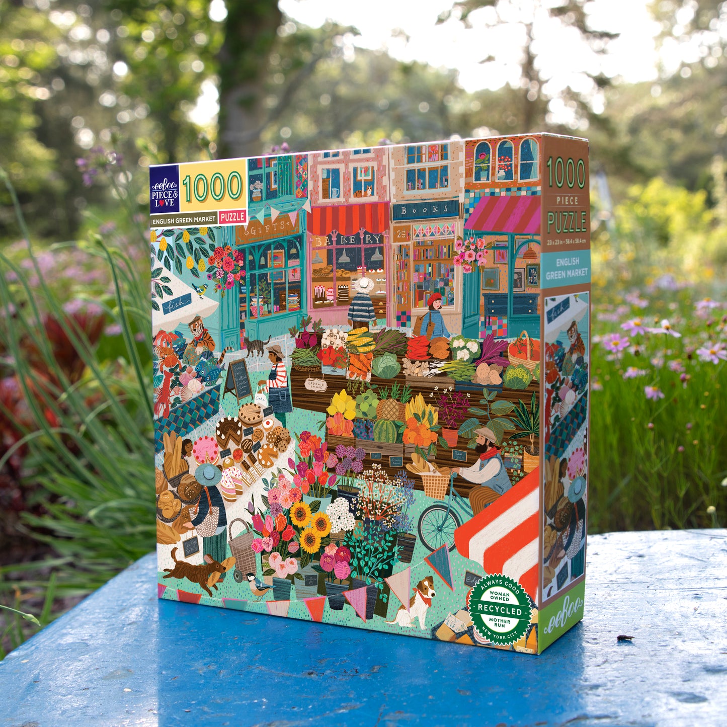 English Green Market 1000 Piece Puzzle by eeBoo | Unique Beautiful Gifts